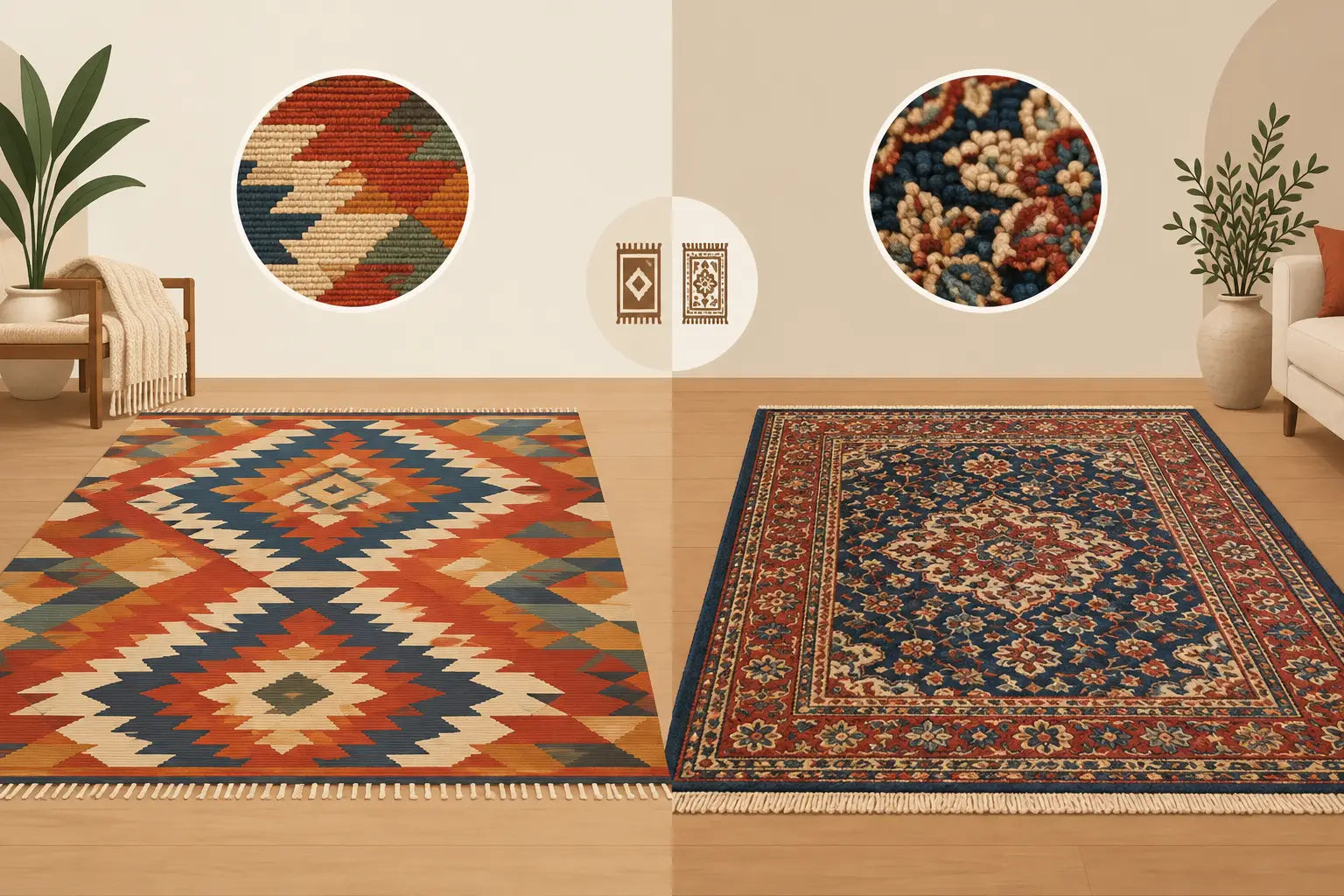 Kilim Rug Versus Hand Knotted Rugs Compared