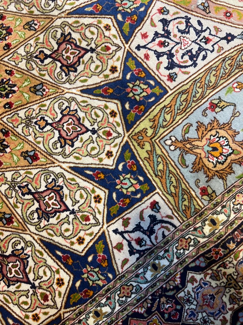 10' x 7' Ft. Spectacular Vintage Authentic Persian Tabriz Taj Mahal Silk & Wool Area Rug - BR1237