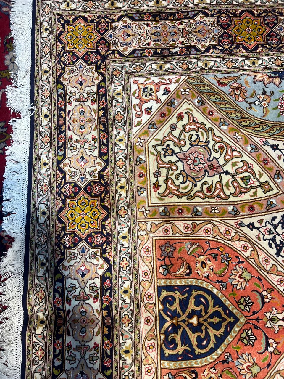 10' x 7' Ft. Spectacular Vintage Authentic Persian Tabriz Taj Mahal Silk & Wool Area Rug - BR1237