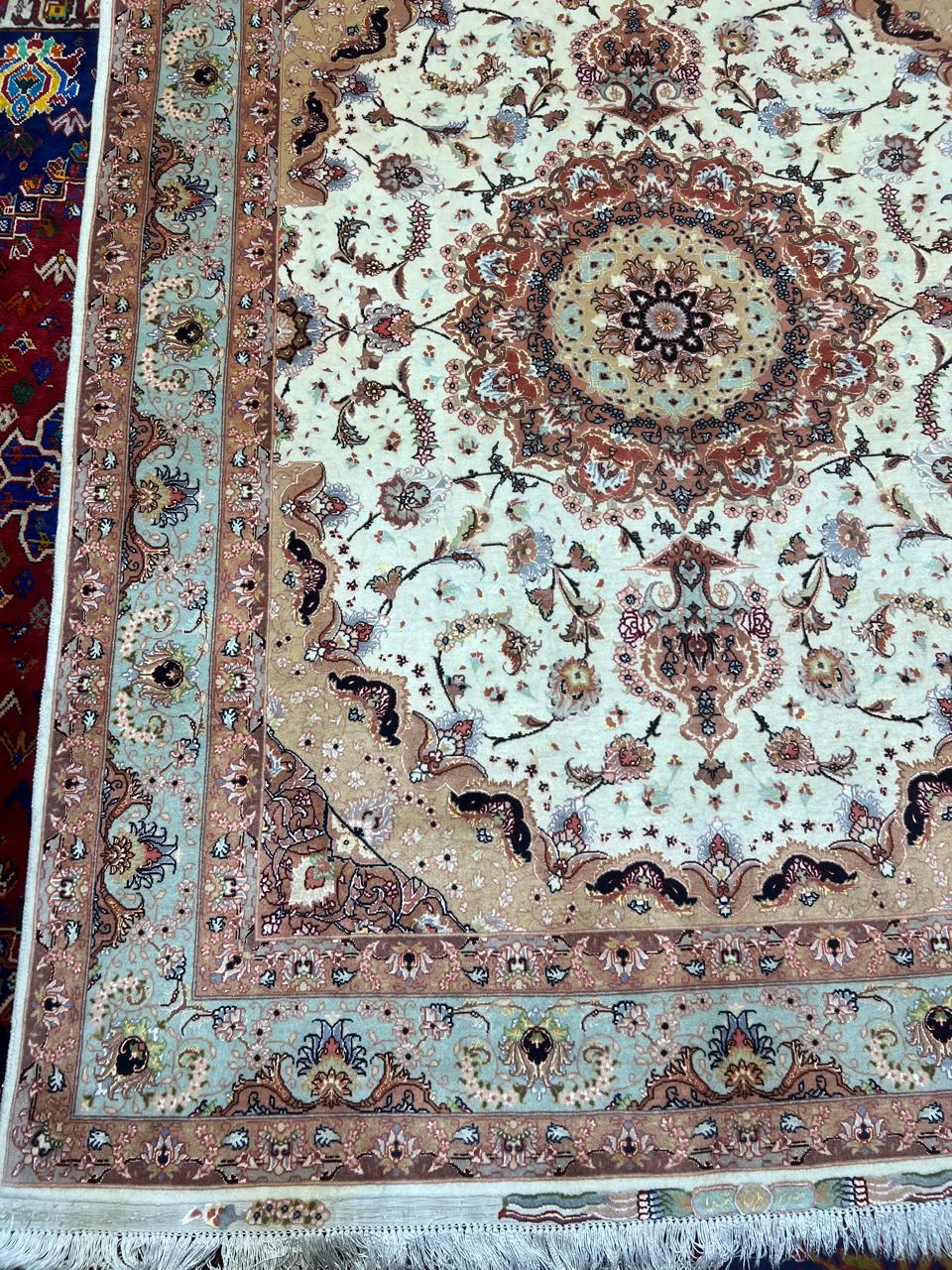 7' x 5' Ft. Spectacular Vintage Authentic Persian Tabriz Shāhī Silk & Wool Area Rug - BR1238