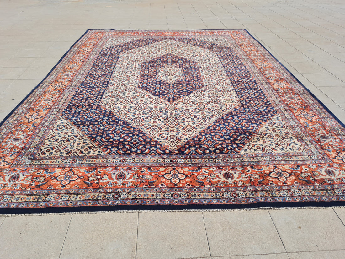 11’x 8’ Ft. Authentic Vintage Persian Bijar MAHI Hand Knotted Rug BR2506