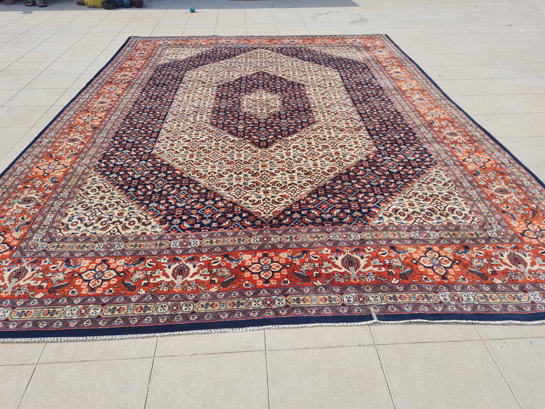 11’x 8’ Ft. Authentic Vintage Persian Bijar MAHI Hand Knotted Rug BR2506