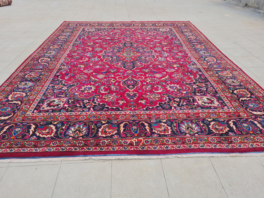 11' x 8' Ft. Authentic Persian Qashoun Hand Knotted Fine Wool Large Area Rug BR2508