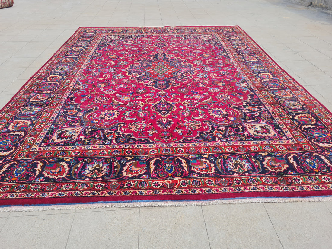 11' x 8' Ft. Authentic Persian Qashoun Hand Knotted Fine Wool Large Area Rug BR2508