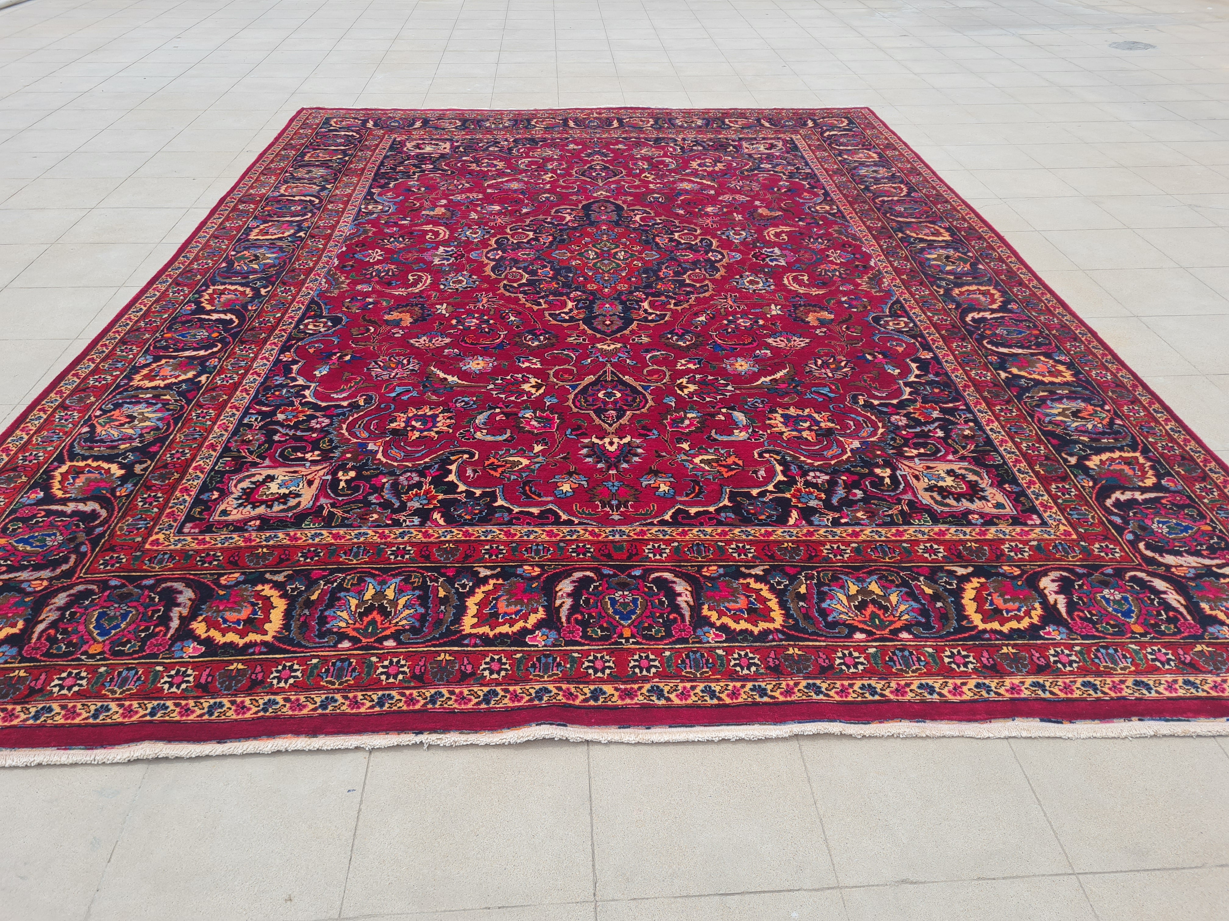 11' x 8' Ft. Authentic Persian Qashoun Hand Knotted Fine Wool Large Area Rug BR2508