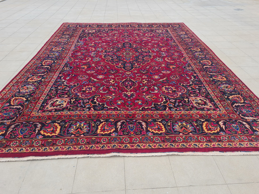 11' x 8' Ft. Authentic Persian Qashoun Hand Knotted Fine Wool Large Area Rug BR2508