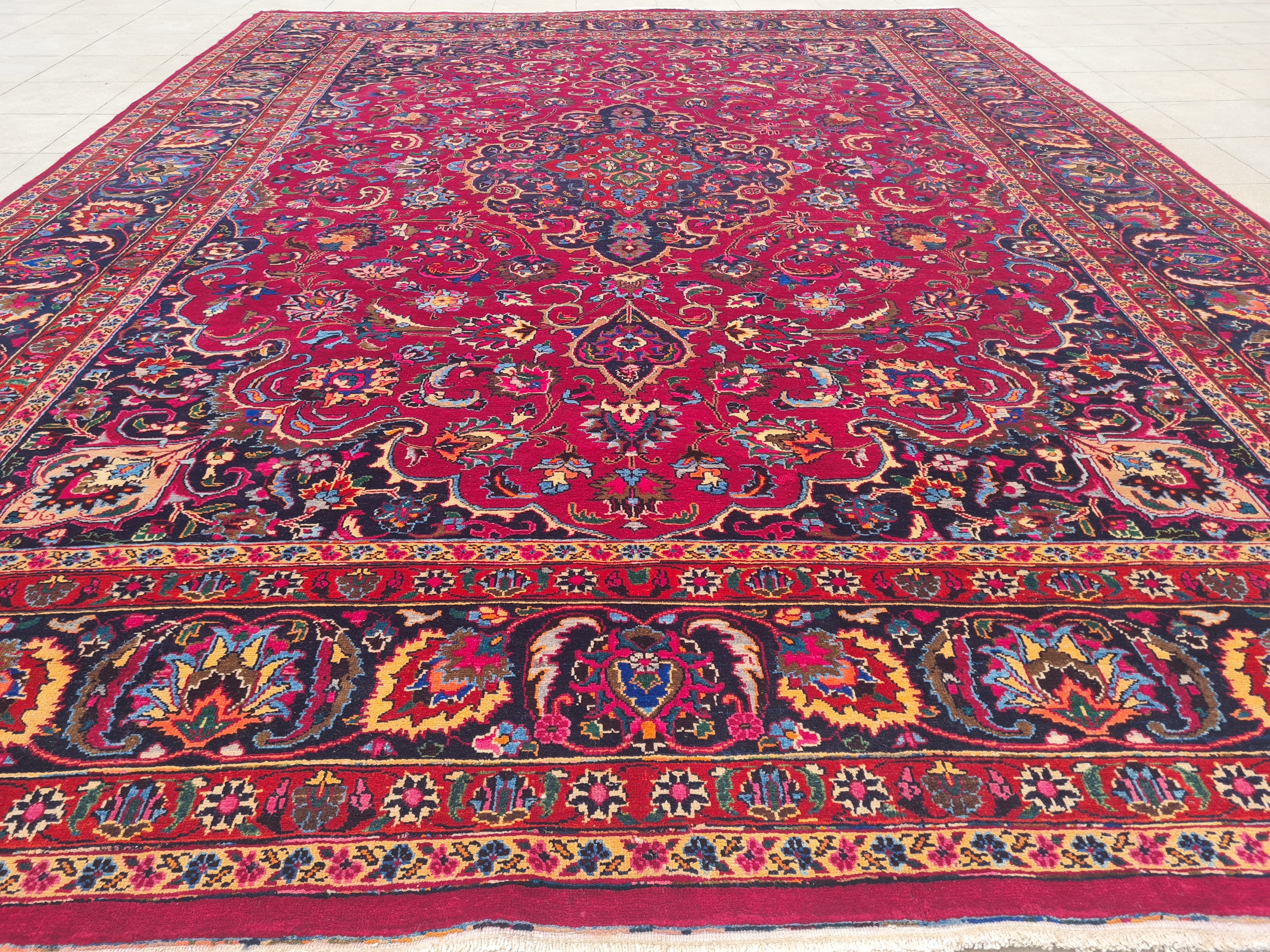 11' x 8' Ft. Authentic Persian Qashoun Hand Knotted Fine Wool Large Area Rug BR2508