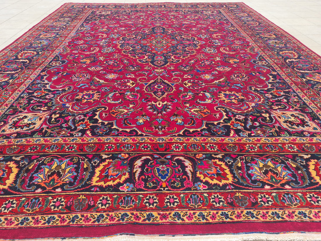 11' x 8' Ft. Authentic Persian Qashoun Hand Knotted Fine Wool Large Area Rug BR2508