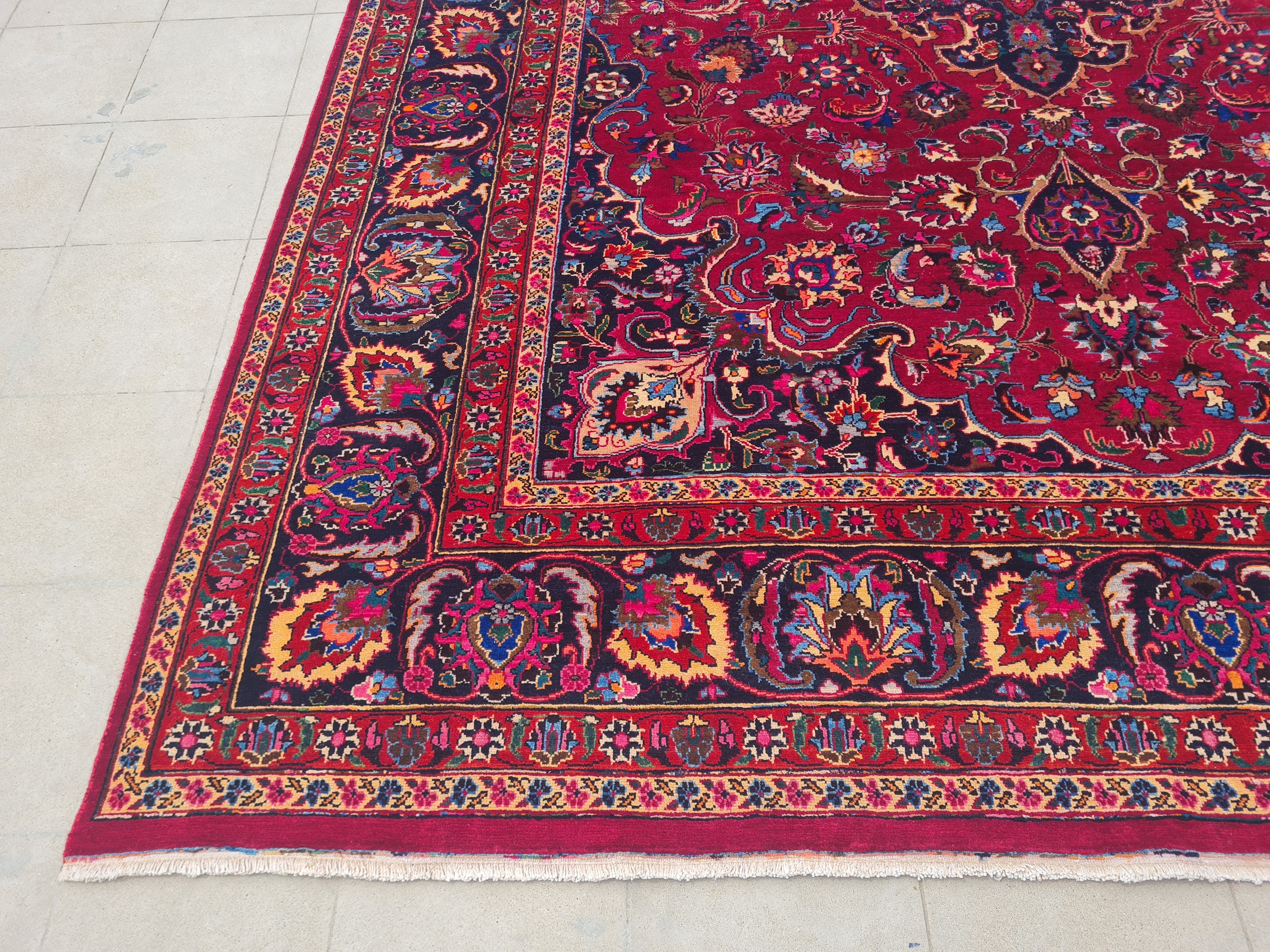 11' x 8' Ft. Authentic Persian Qashoun Hand Knotted Fine Wool Large Area Rug BR2508