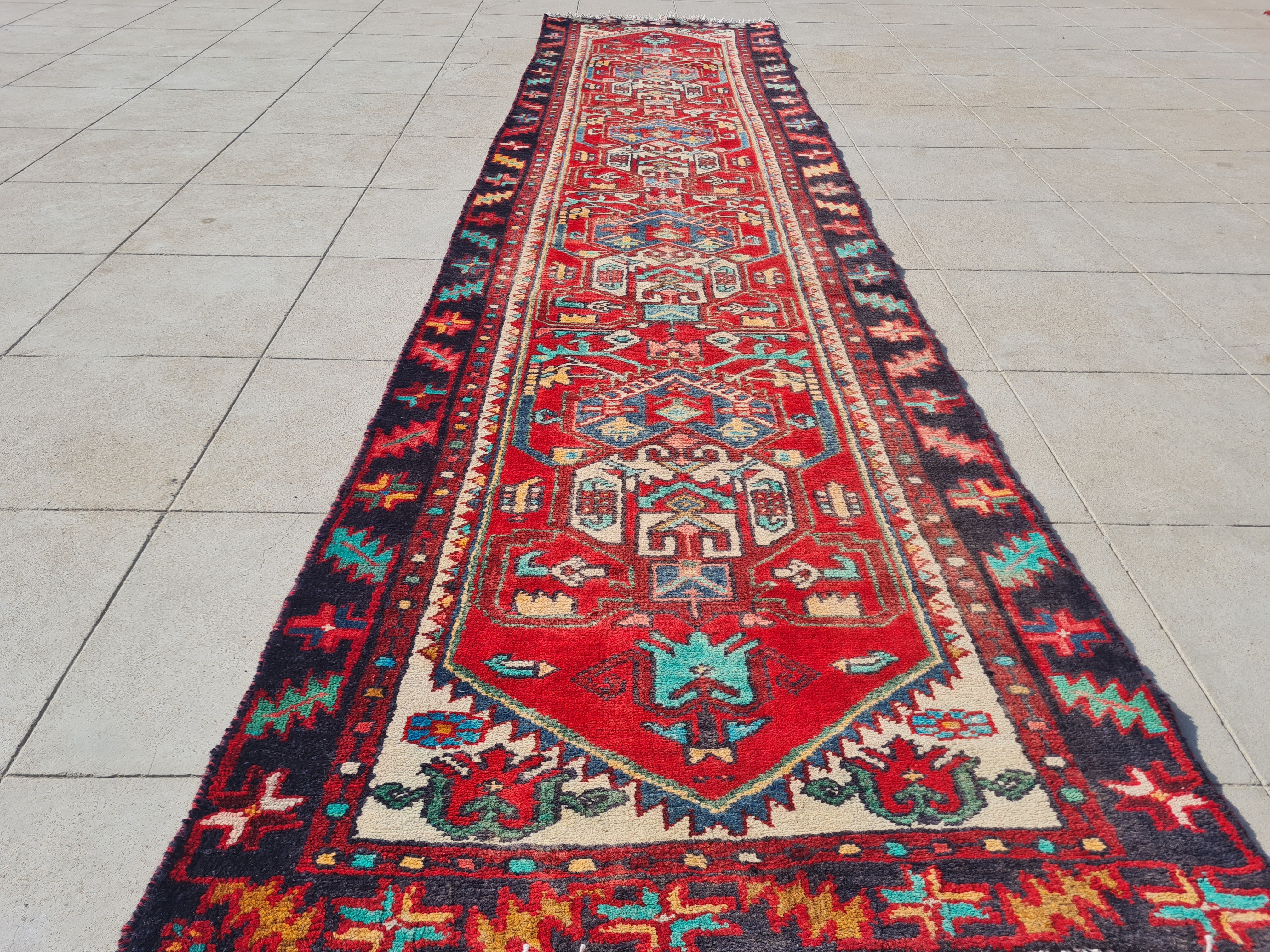 9.2' x 2.2' Ft. Authentic Vintage Persian Hamadan Hand Knotted Fine Wool Runner / Rug BR1742