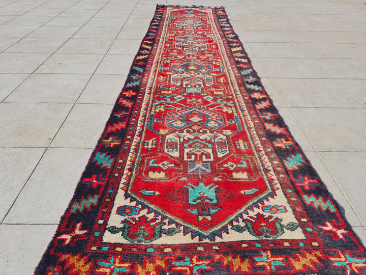 9.2' x 2.2' Ft. Authentic Vintage Persian Hamadan Hand Knotted Fine Wool Runner / Rug BR1742