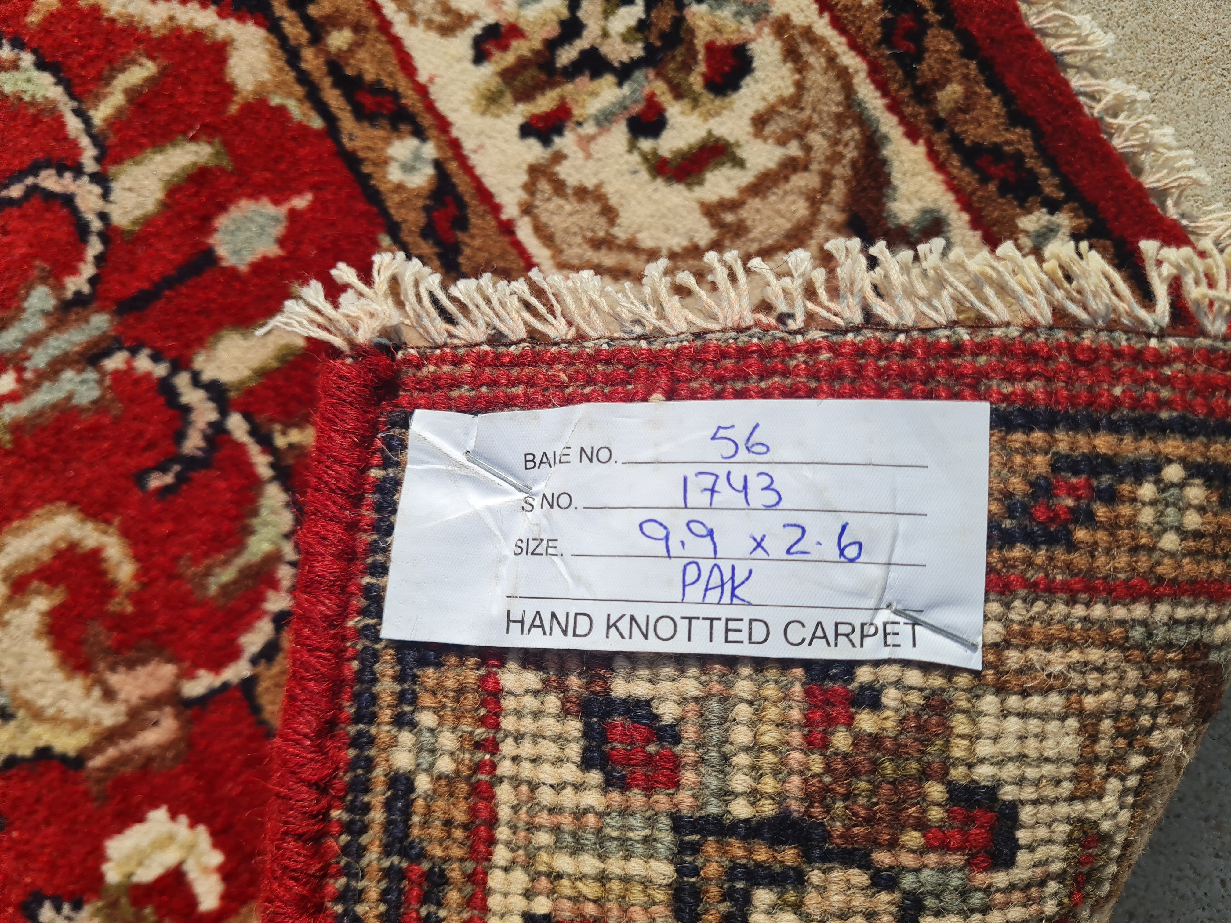 10' x 3' Ft. Authentic Vintage Tabriz Hand Knotted Fine Wool Runner / Rug BR1743