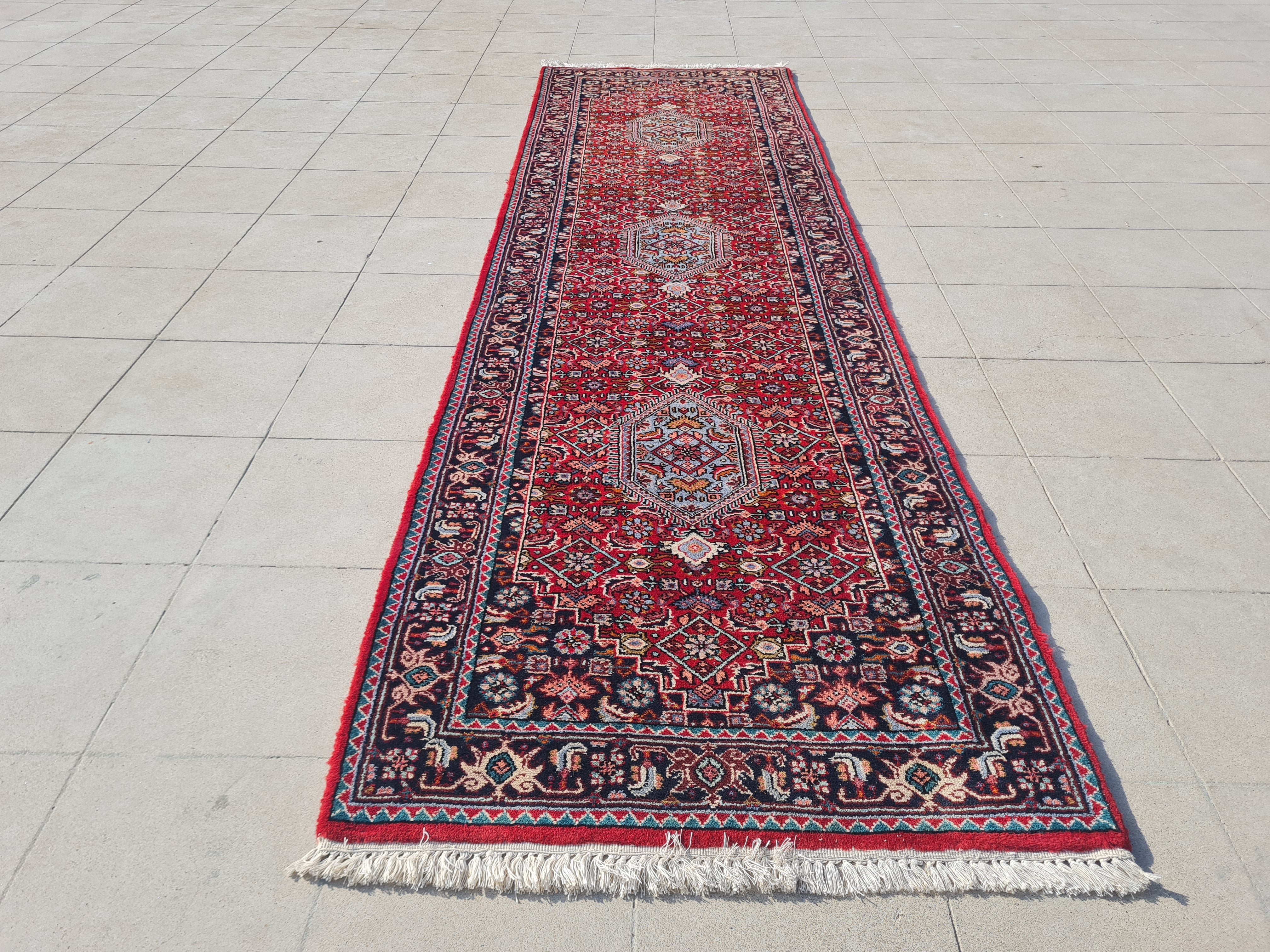 8' x 3 Ft. Authentic Vintage Persian Bijar Hand Knotted Fine Wool Runner / Rug BR1746