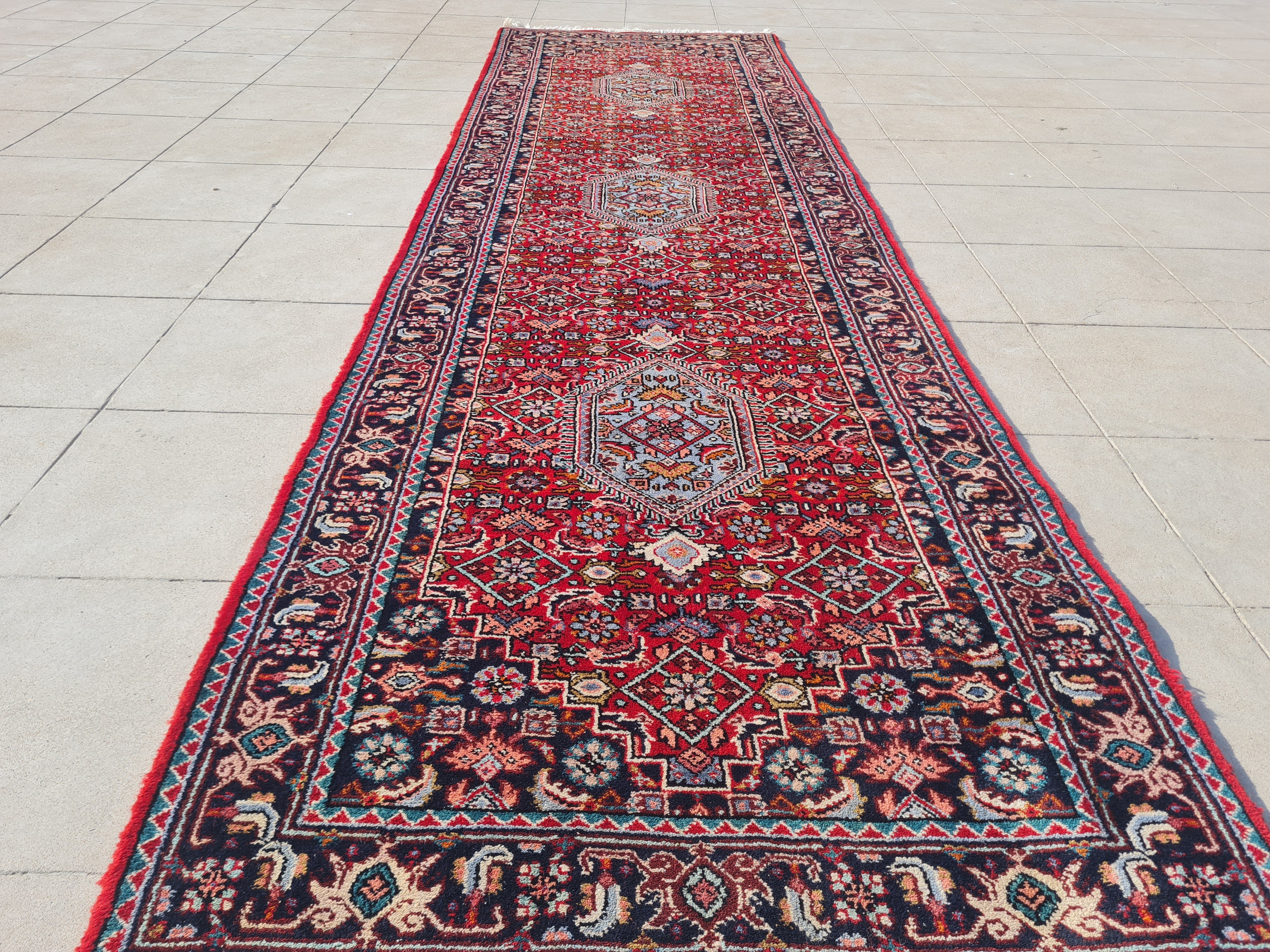 8' x 3 Ft. Authentic Vintage Persian Bijar Hand Knotted Fine Wool Runner / Rug BR1746