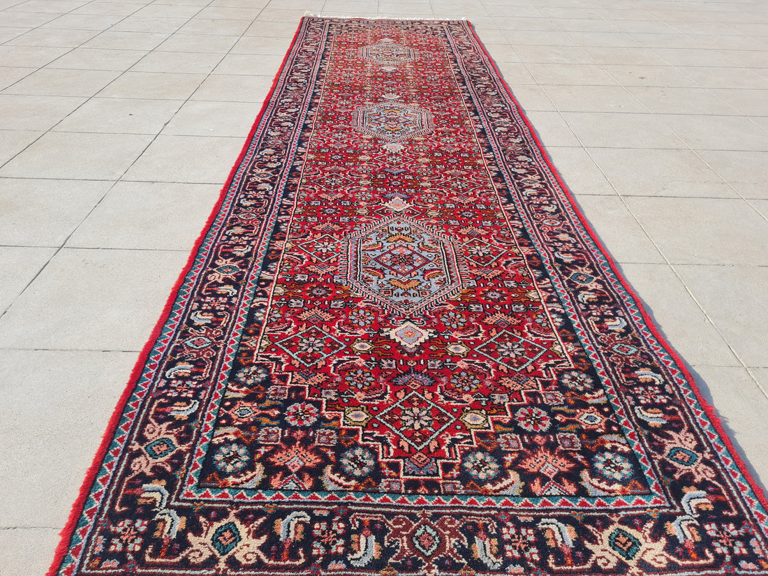 8' x 3 Ft. Authentic Vintage Persian Bijar Hand Knotted Fine Wool Runner / Rug BR1746