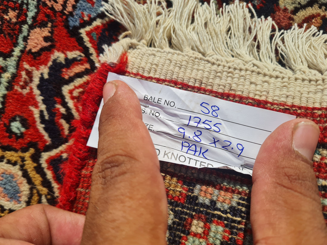 8' x 3 Ft. Authentic Vintage Persian Bijar Hand Knotted Fine Wool Runner / Rug BR1746