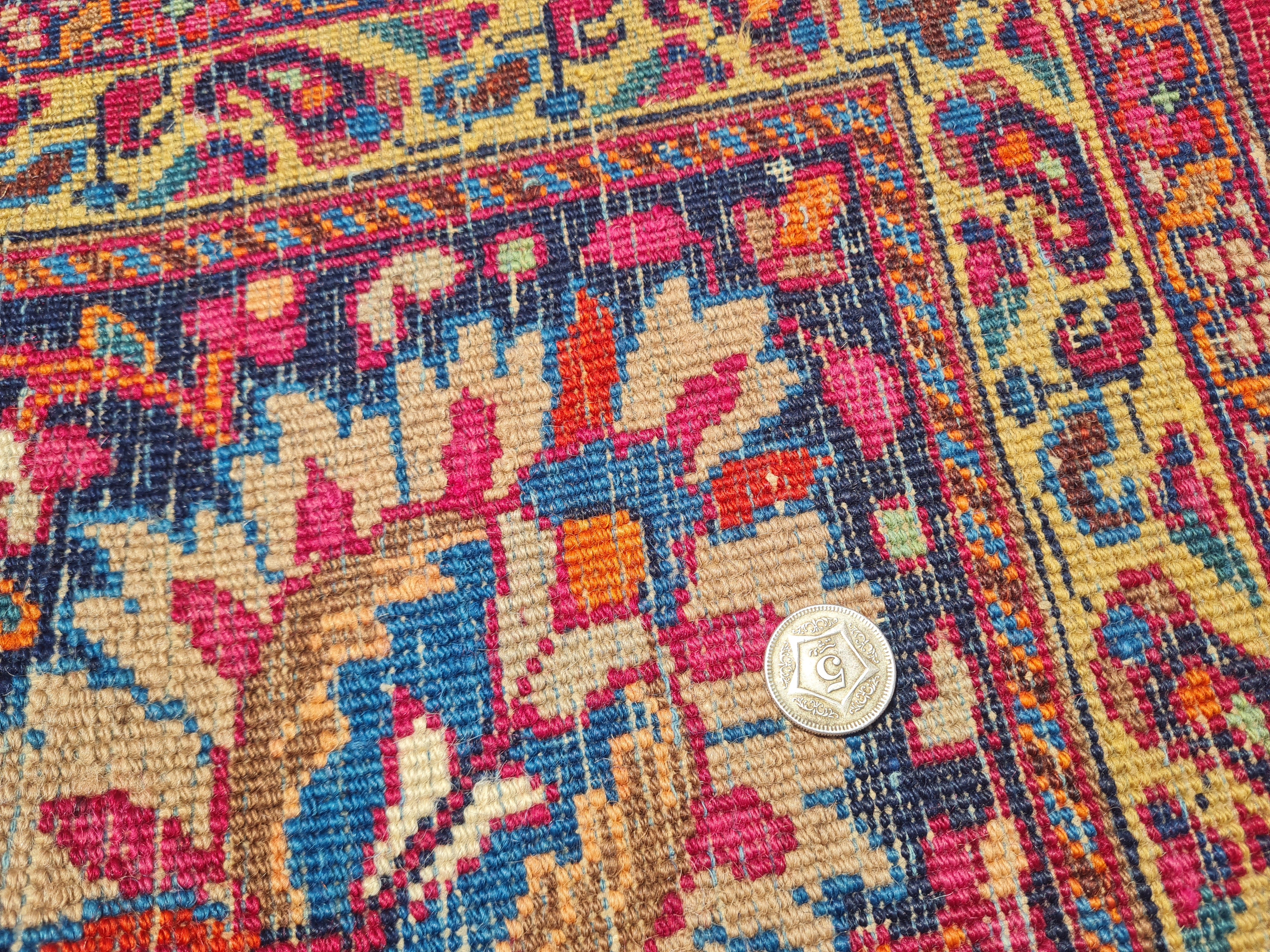 13.3' x 10.3' Ft. Authentic Vintage Persian Mashad Hand Knotted Fine Wool Area Rug - BR2496