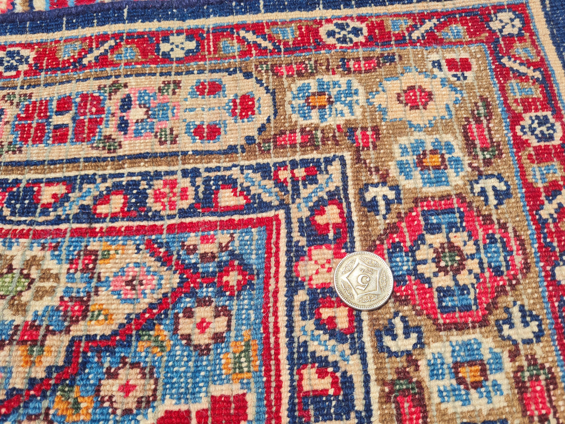 12.4' x 9.8' Ft. Authentic Vintage Persian Moud / Yamoud MAHI Hand Knotted Fine Wool Area Rug - BR2500