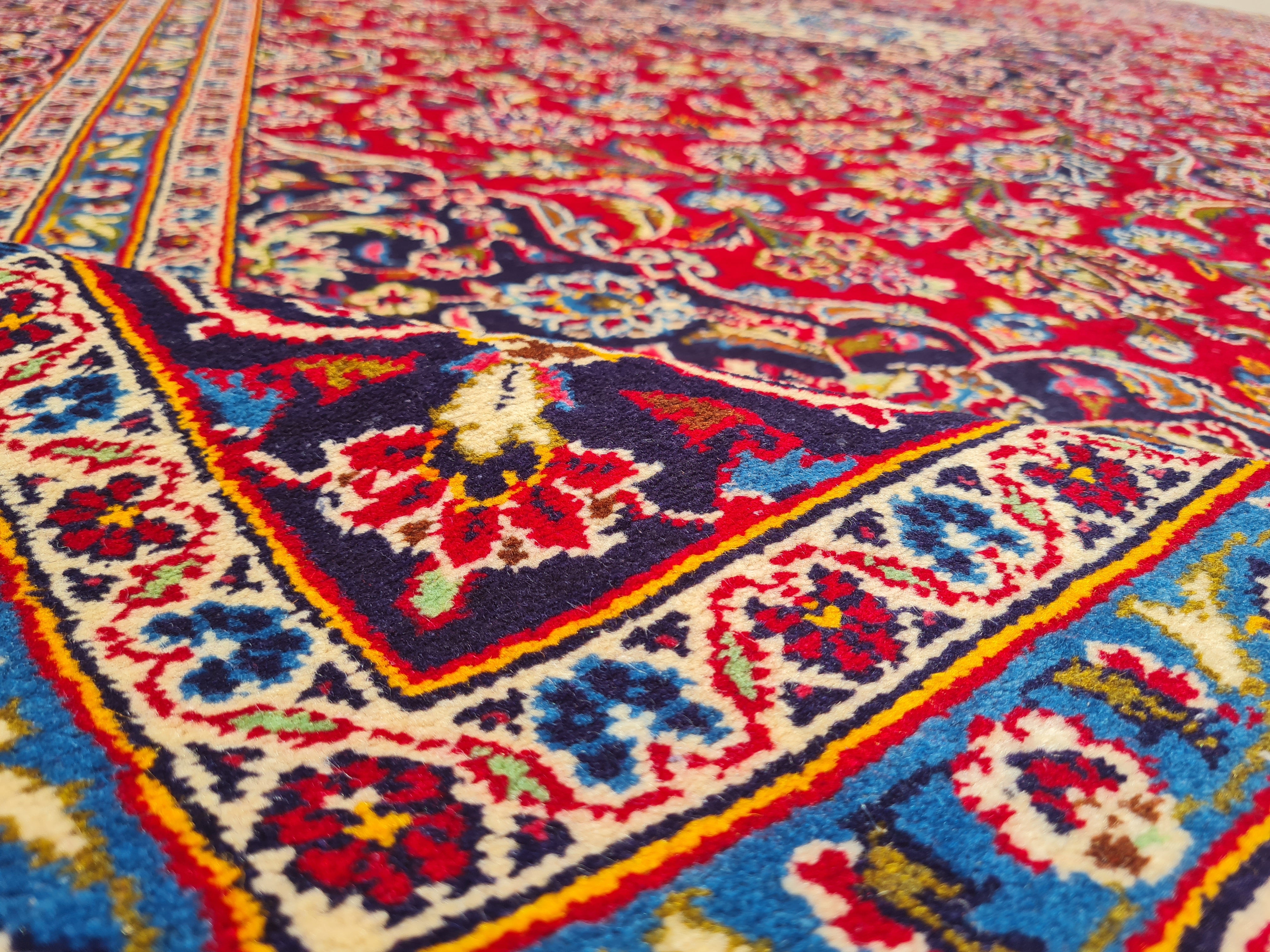 12.6' x 8.1' Ft. Authentic Vintage Persian Kashan Hand Knotted Fine Wool Area Rug - BR2501