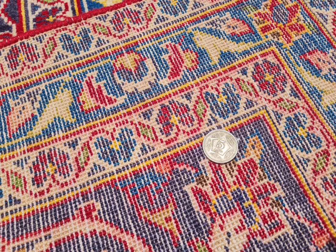 12.4' x 9.6' Ft. Authentic Vintage Persian Kashan Hand Knotted Fine Wool Area Rug - BR2517