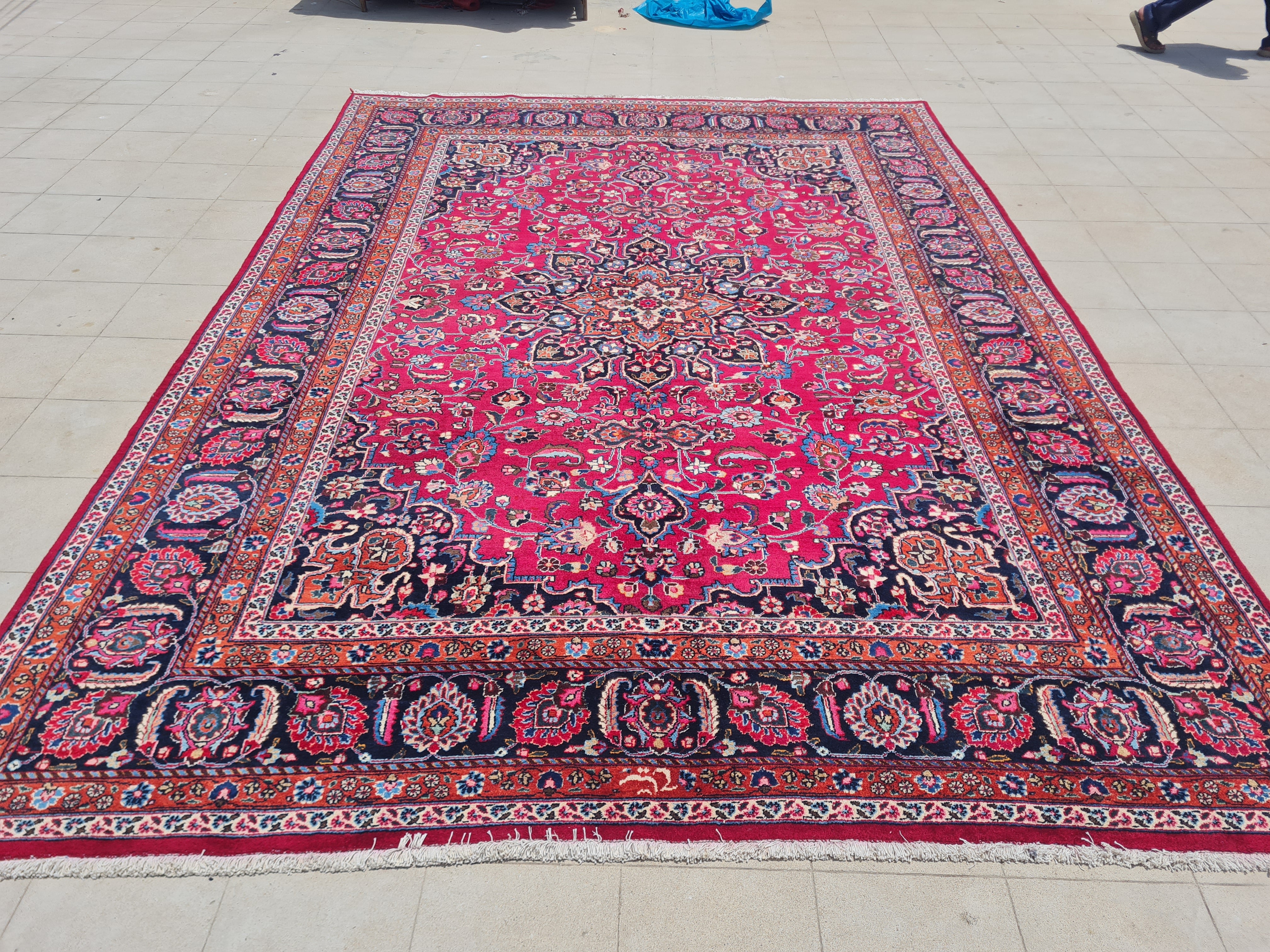 12’x 8.5’ Ft. Authentic Vintage Persian Mashad Circa Hand Knotted Rug BR2628