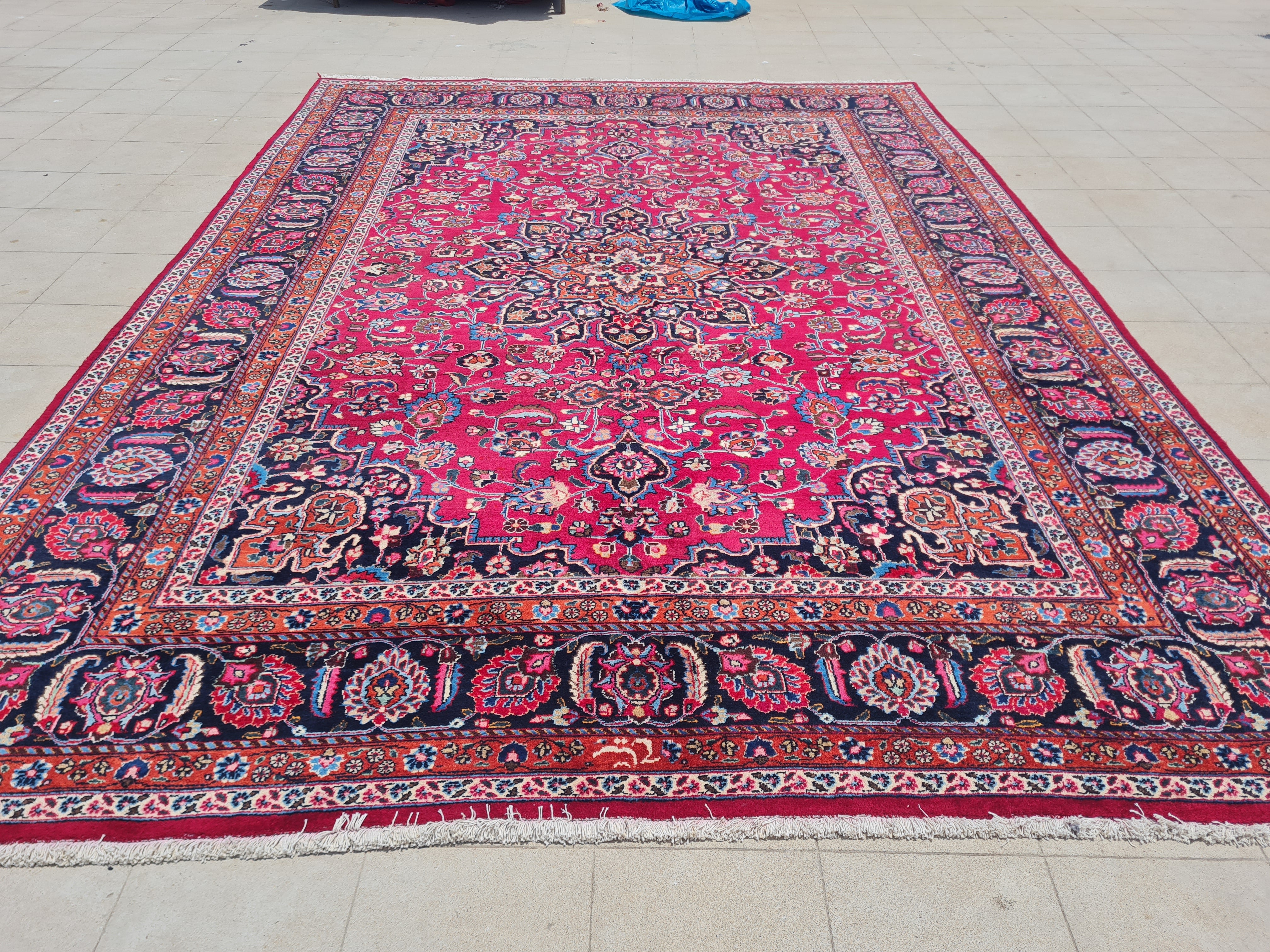 12’x 8.5’ Ft. Authentic Vintage Persian Mashad Circa Hand Knotted Rug BR2628