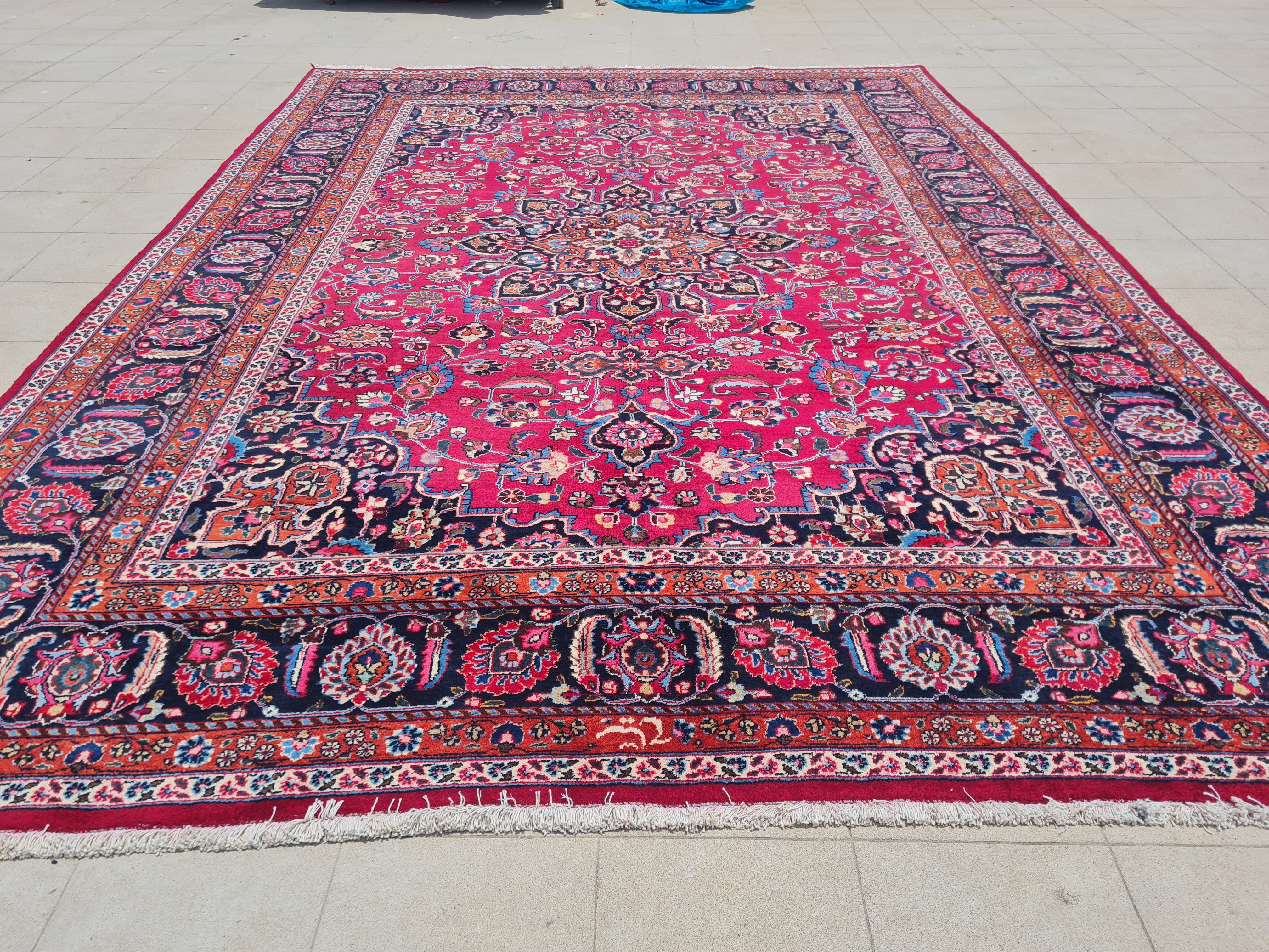 12’x 8.5’ Ft. Authentic Vintage Persian Mashad Circa Hand Knotted Rug BR2628