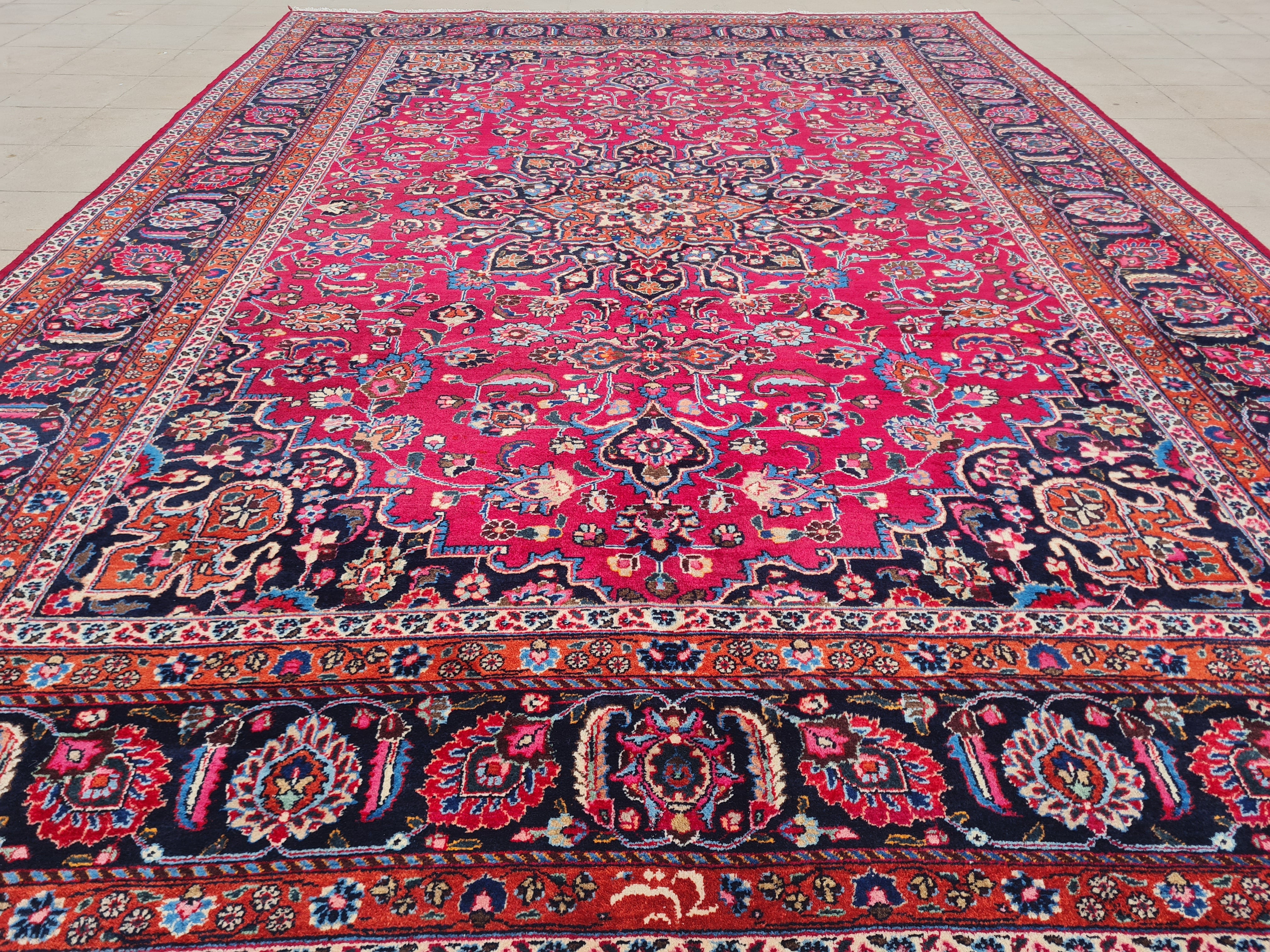 12’x 8.5’ Ft. Authentic Vintage Persian Mashad Circa Hand Knotted Rug BR2628