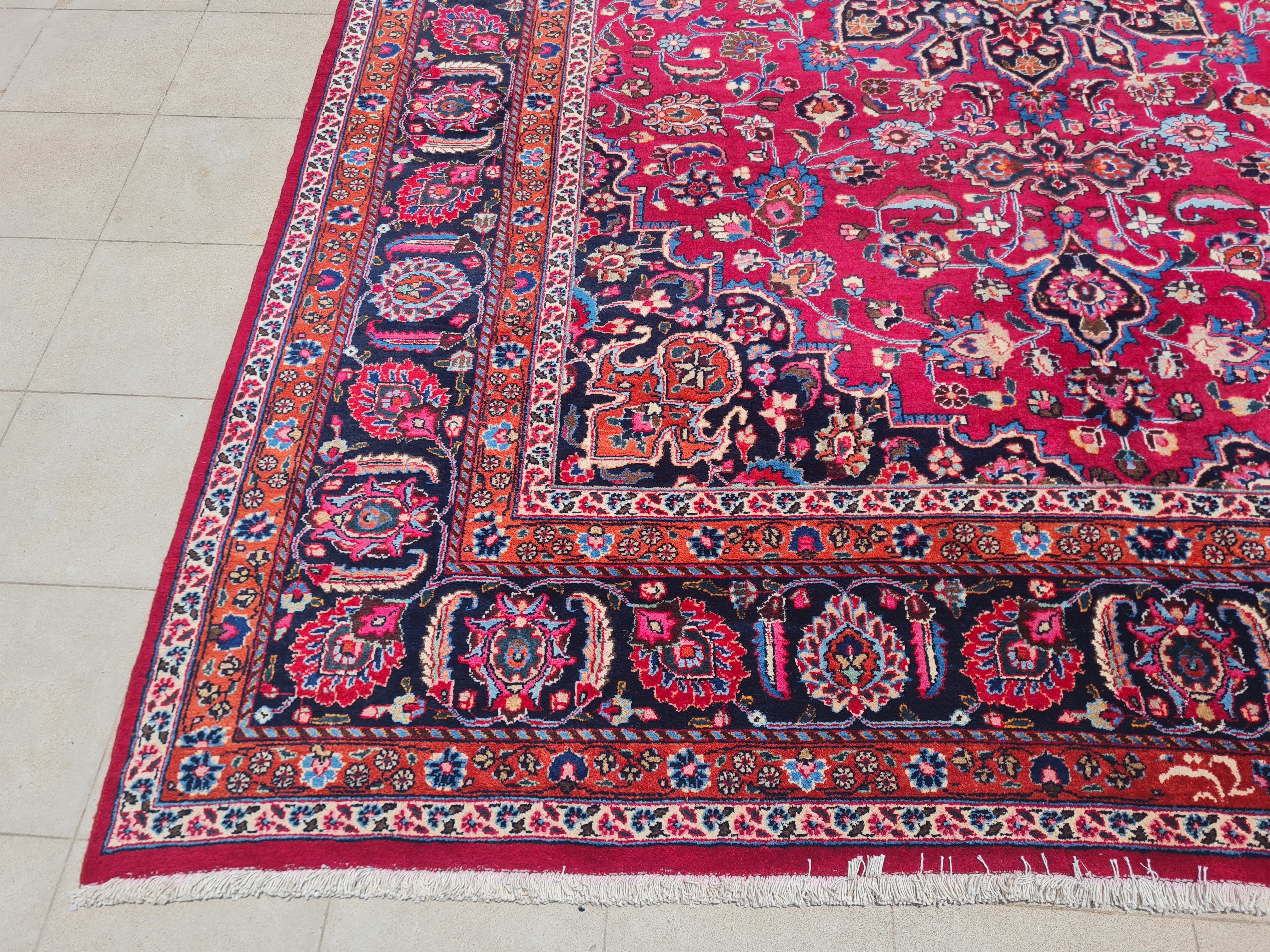 12’x 8.5’ Ft. Authentic Vintage Persian Mashad Circa Hand Knotted Rug BR2628