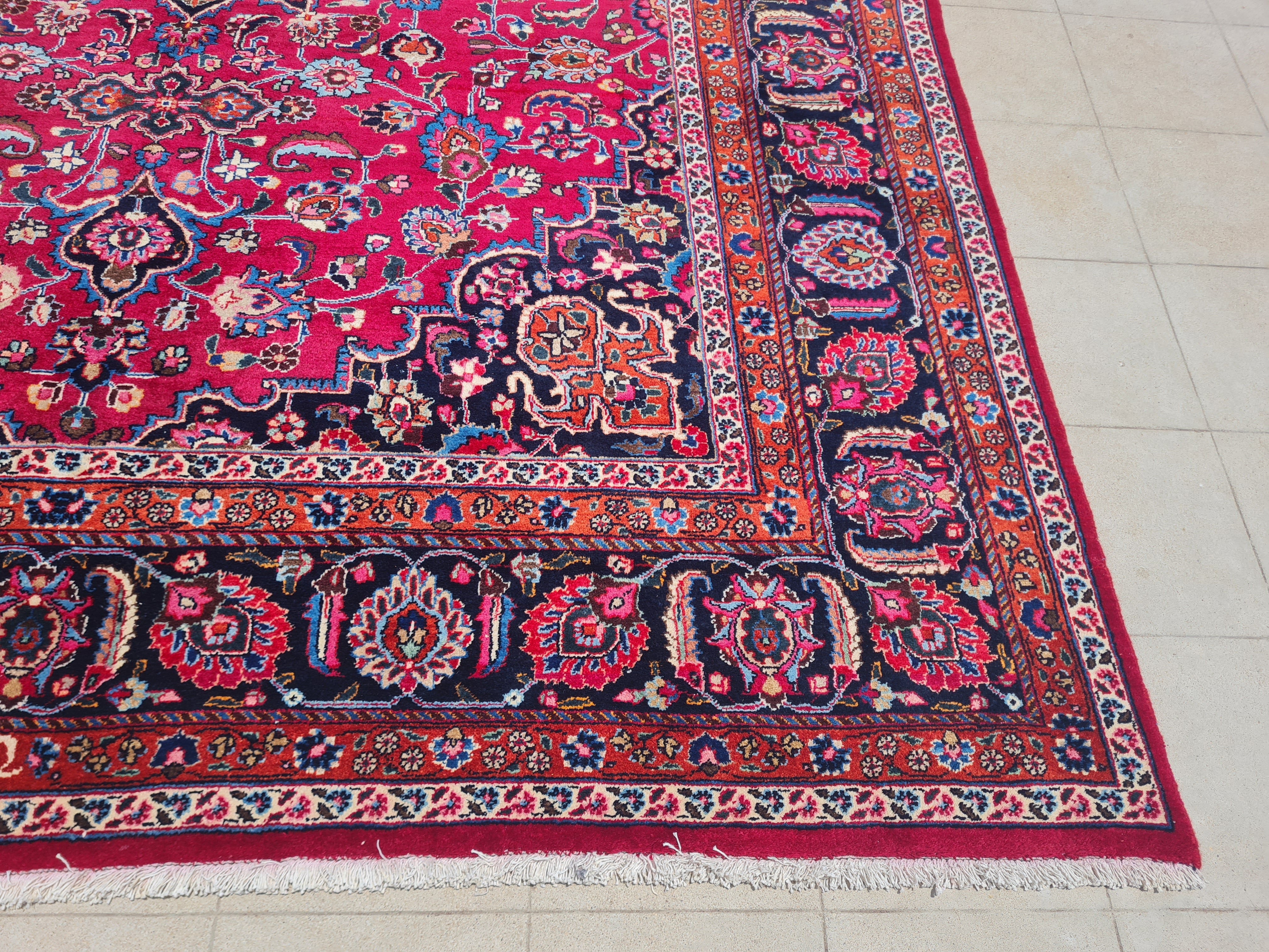 12’x 8.5’ Ft. Authentic Vintage Persian Mashad Circa Hand Knotted Rug BR2628