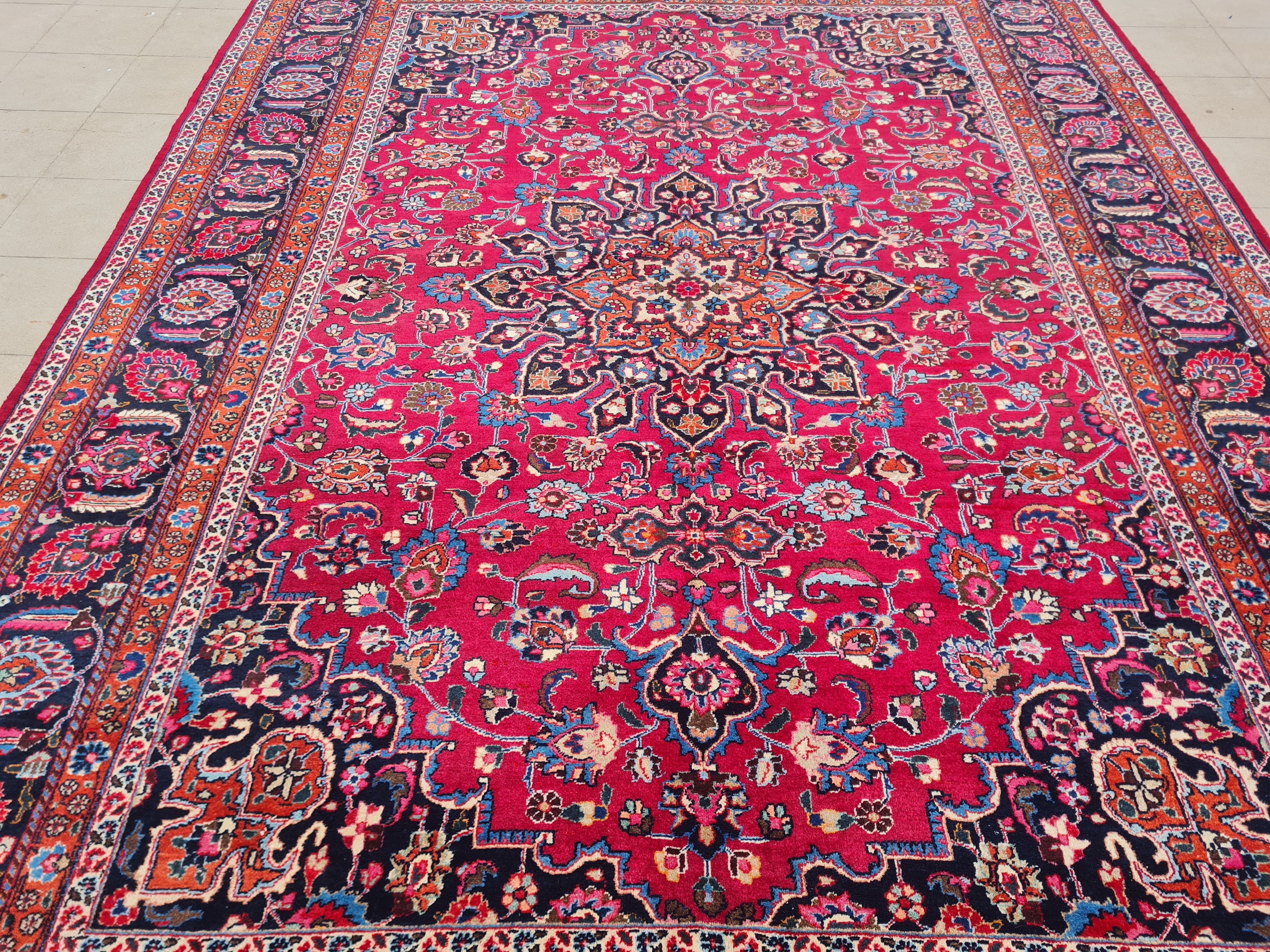 12’x 8.5’ Ft. Authentic Vintage Persian Mashad Circa Hand Knotted Rug BR2628