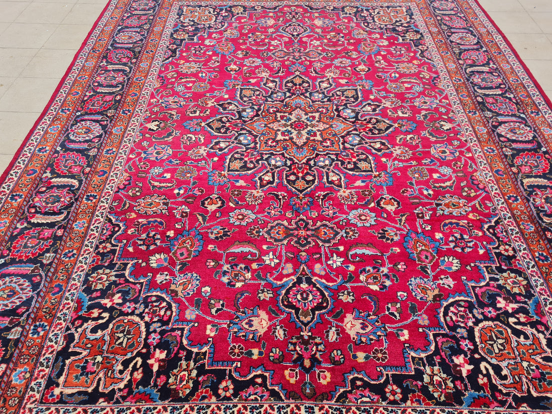 12’x 8.5’ Ft. Authentic Vintage Persian Mashad Circa Hand Knotted Rug BR2628