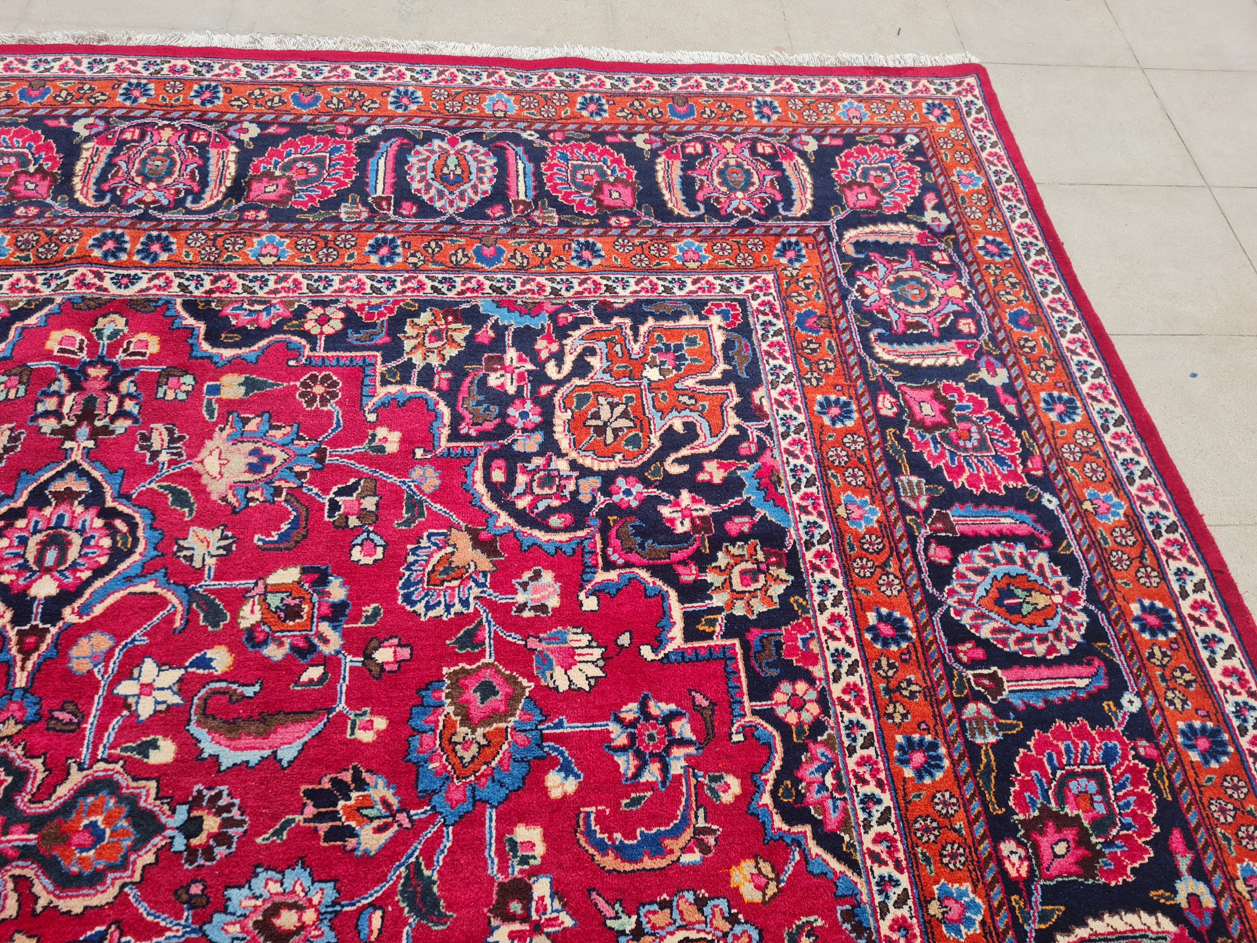 12’x 8.5’ Ft. Authentic Vintage Persian Mashad Circa Hand Knotted Rug BR2628