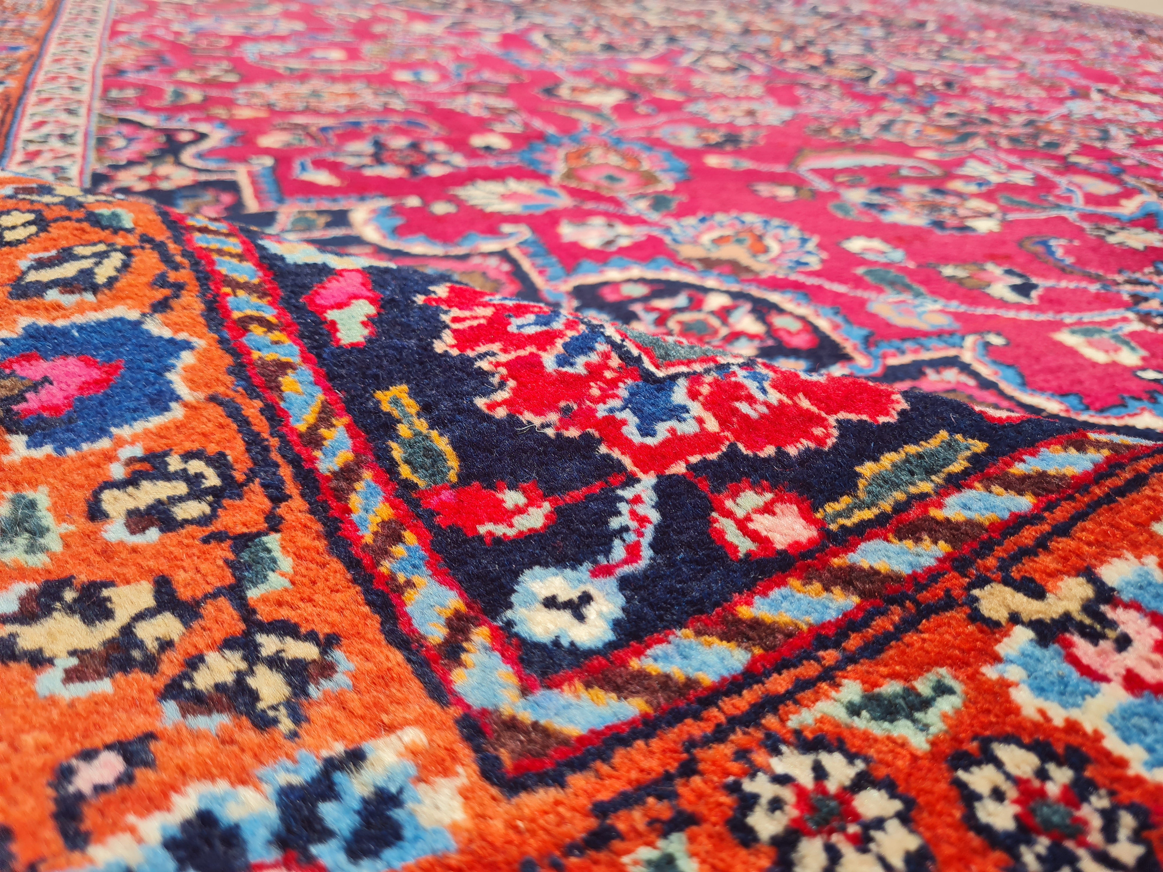 12’x 8.5’ Ft. Authentic Vintage Persian Mashad Circa Hand Knotted Rug BR2628