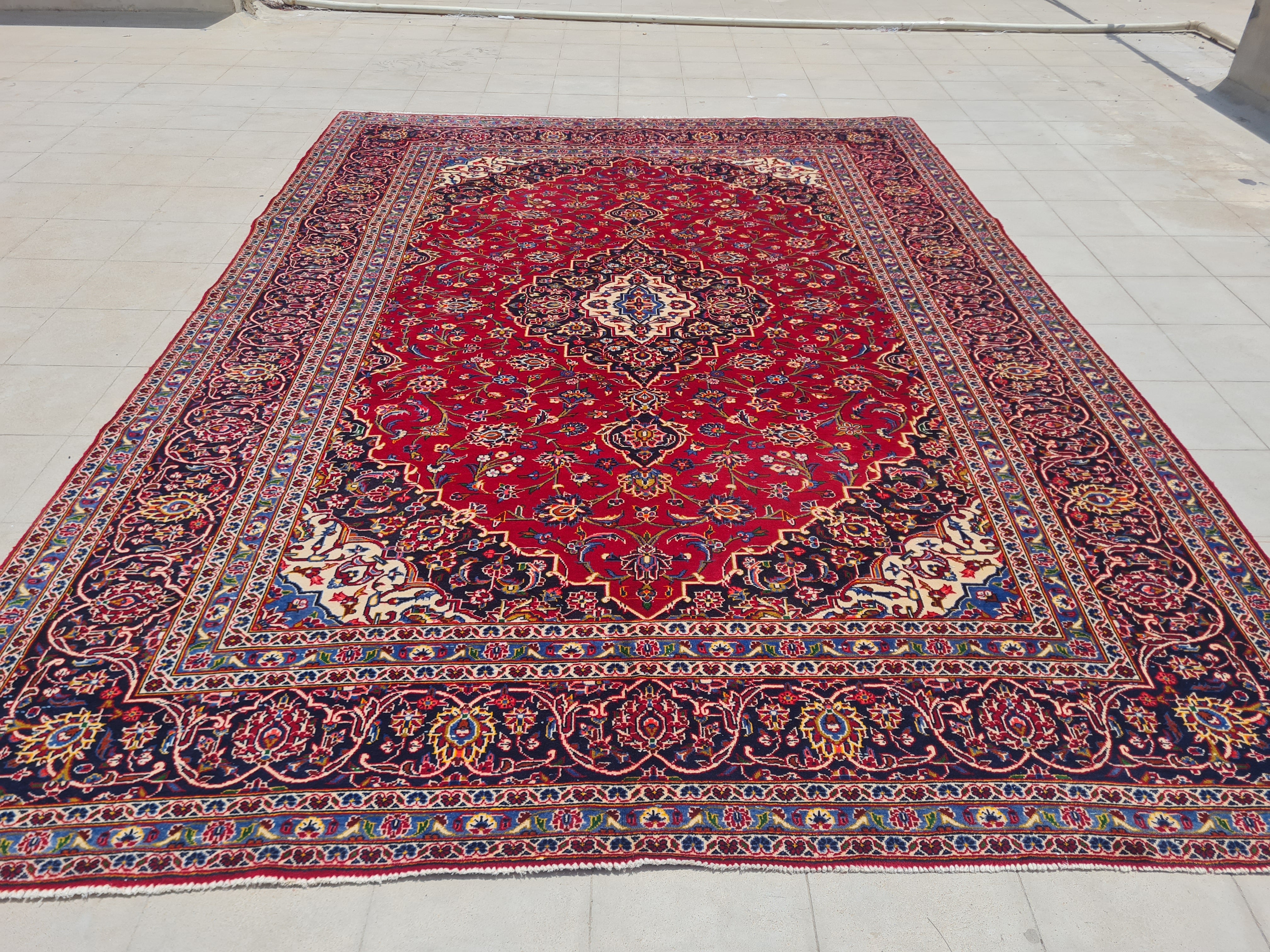 12’x 8’ Ft. Authentic Vintage Persian Royal Kashan Circa Hand Knotted Rug – BR2629