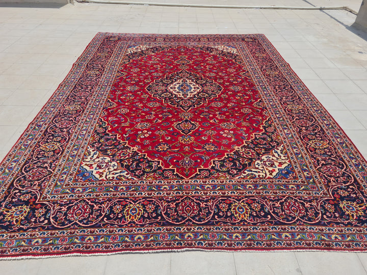 12’x 8’ Ft. Authentic Vintage Persian Royal Kashan Circa Hand Knotted Rug – BR2629