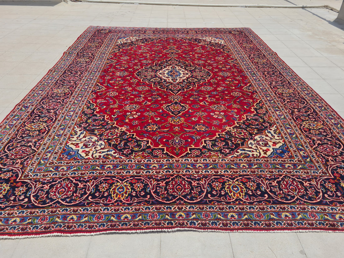 12’x 8’ Ft. Authentic Vintage Persian Royal Kashan Circa Hand Knotted Rug – BR2629