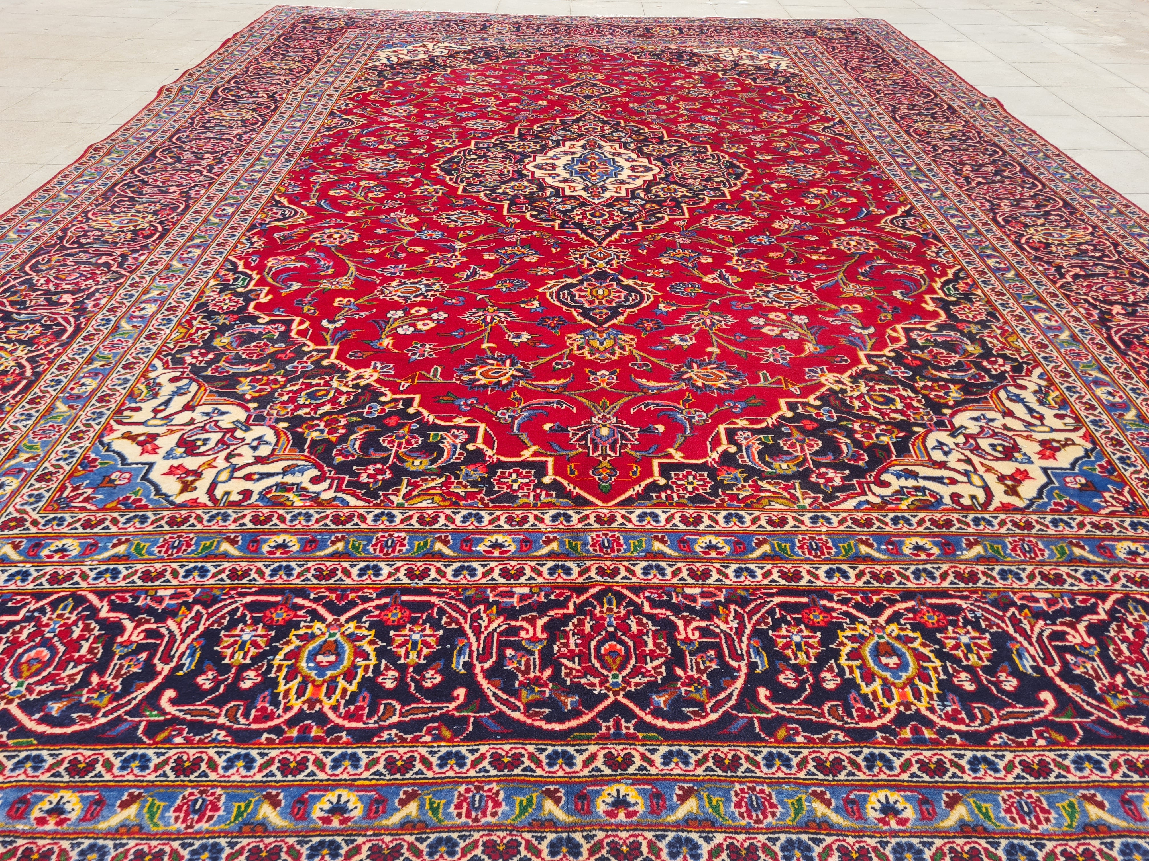 12’x 8’ Ft. Authentic Vintage Persian Royal Kashan Circa Hand Knotted Rug – BR2629