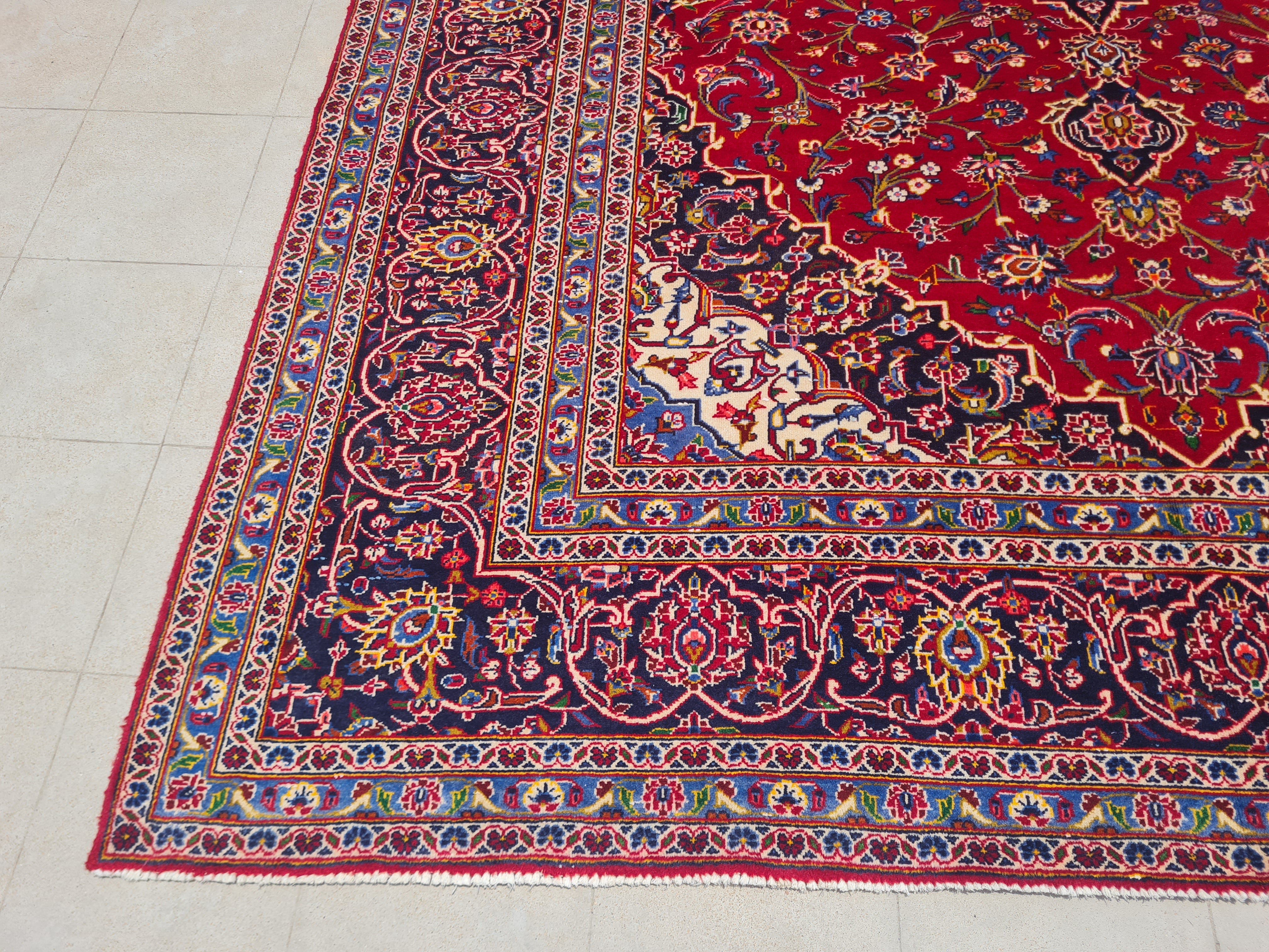 12’x 8’ Ft. Authentic Vintage Persian Royal Kashan Circa Hand Knotted Rug – BR2629