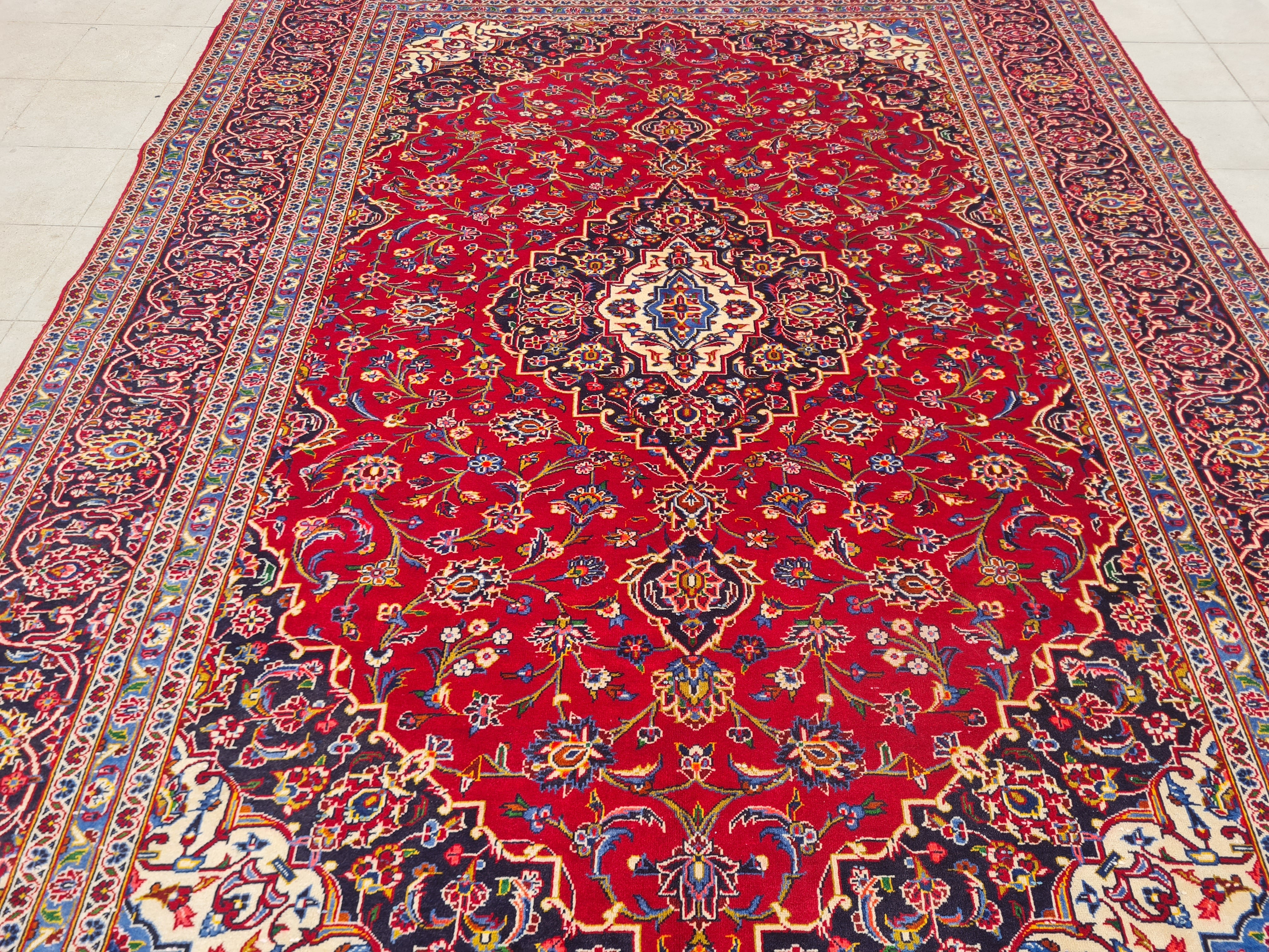 12’x 8’ Ft. Authentic Vintage Persian Royal Kashan Circa Hand Knotted Rug – BR2629