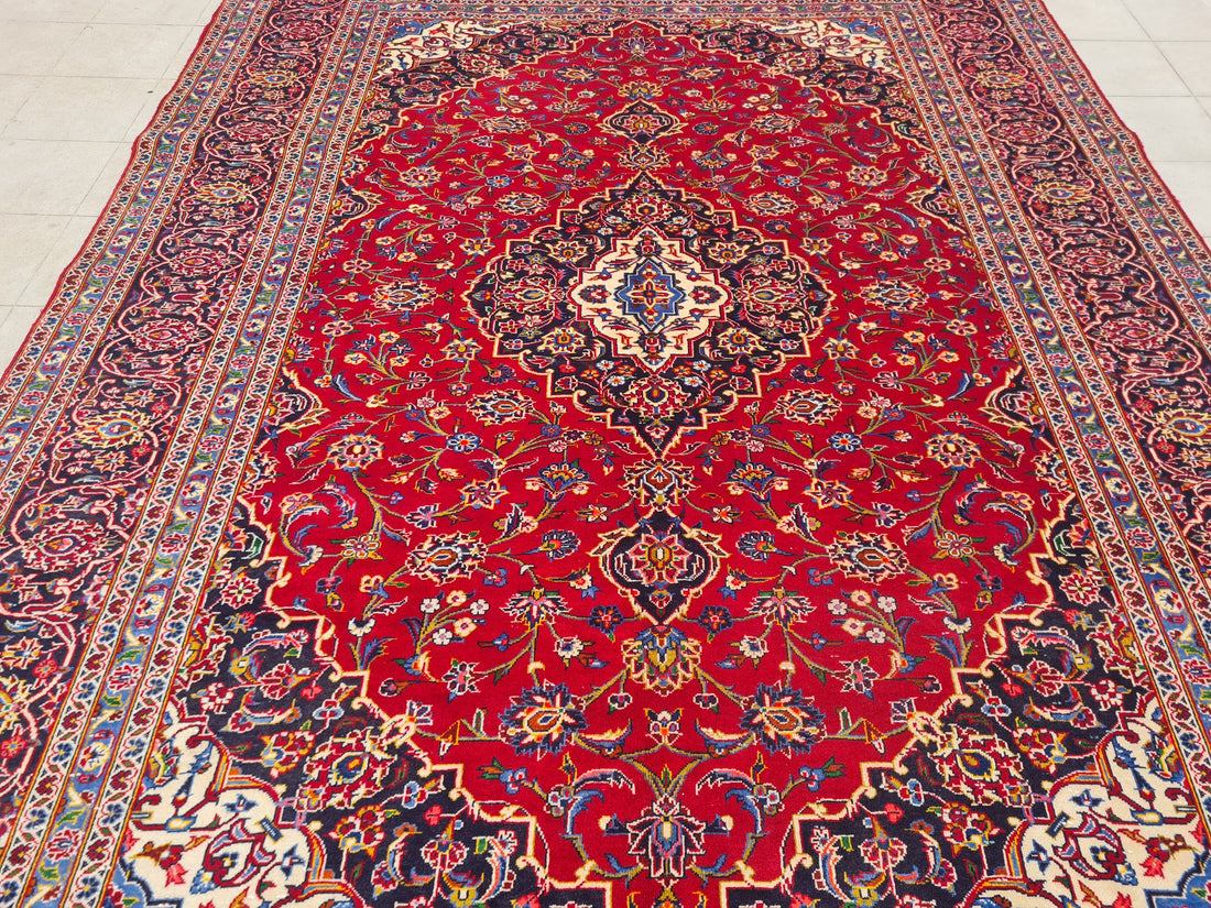 12’x 8’ Ft. Authentic Vintage Persian Royal Kashan Circa Hand Knotted Rug – BR2629