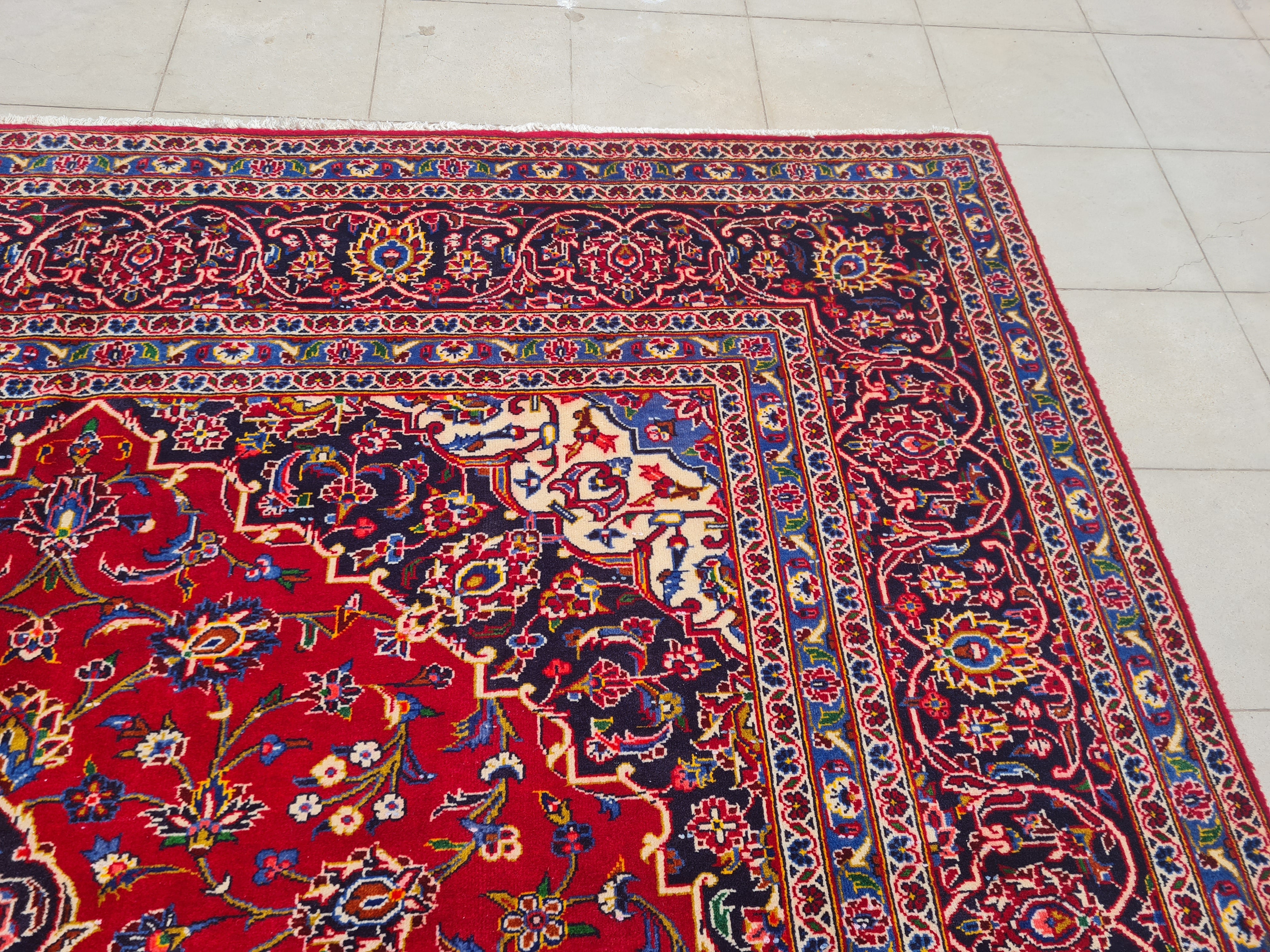 12’x 8’ Ft. Authentic Vintage Persian Royal Kashan Circa Hand Knotted Rug – BR2629