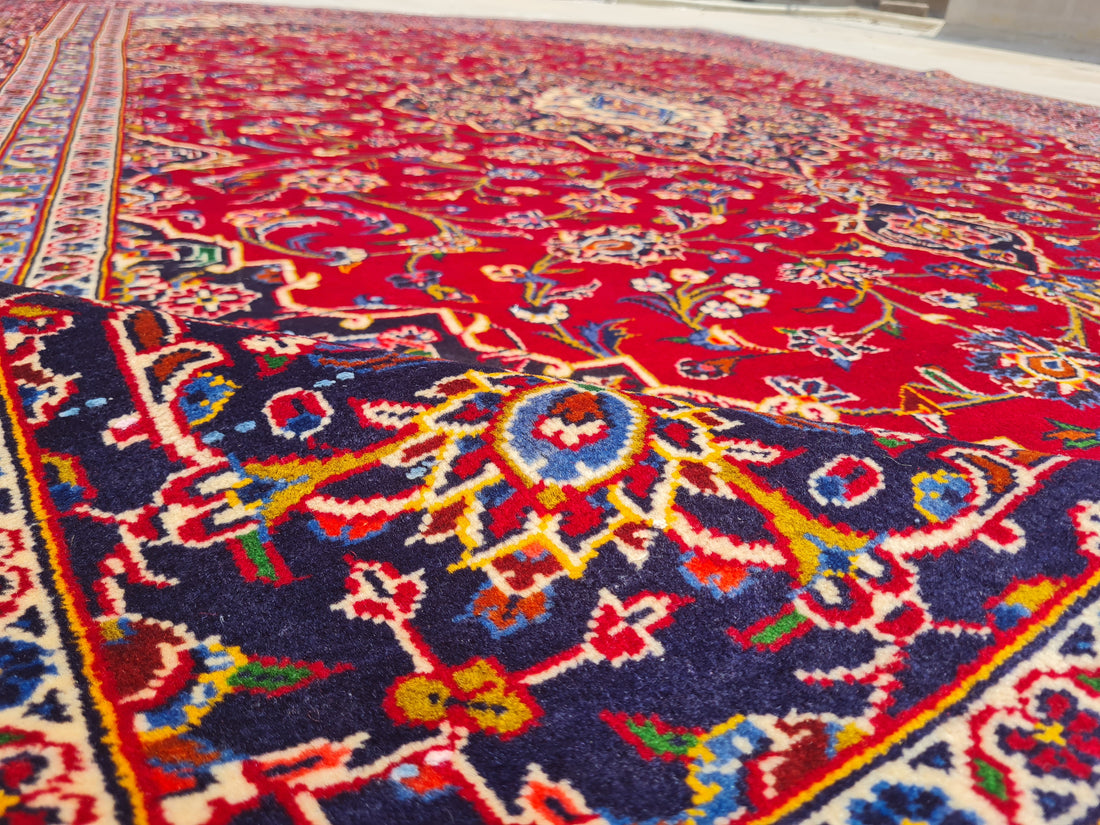 12’x 8’ Ft. Authentic Vintage Persian Royal Kashan Circa Hand Knotted Rug – BR2629