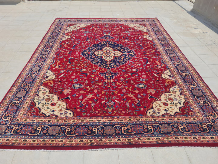 11’x 8’ Ft. Ft. Authentic Vintage Indian Qashan Circa Hand Knotted Rug – BR2361