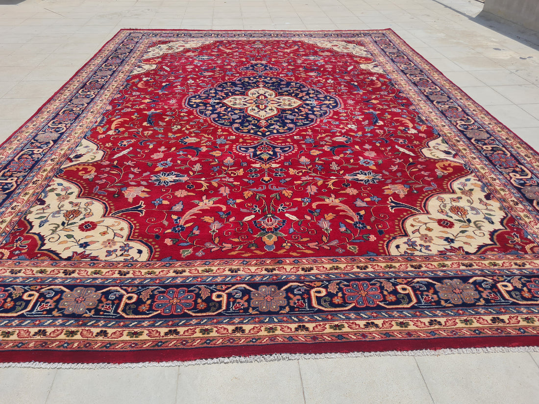 11’x 8’ Ft. Ft. Authentic Vintage Indian Qashan Circa Hand Knotted Rug – BR2361