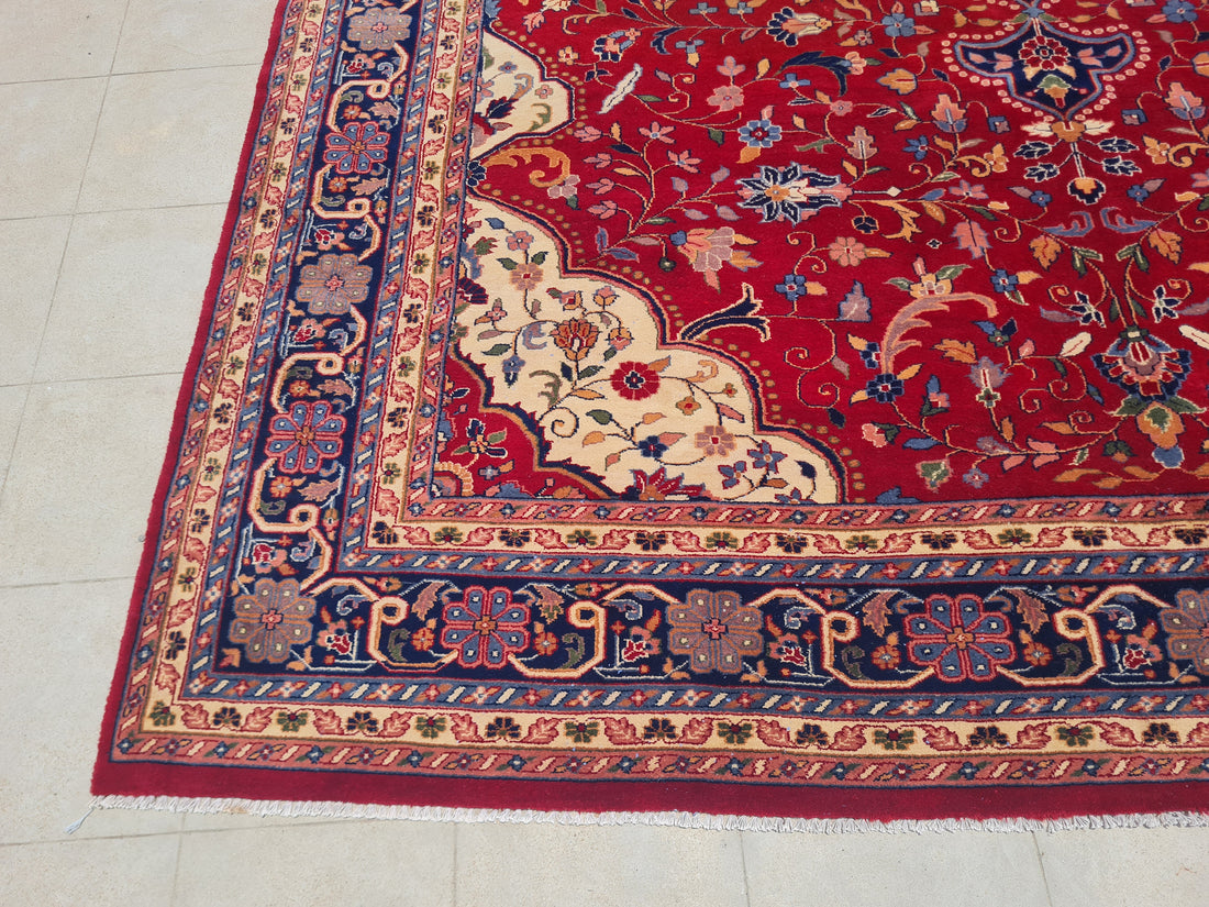 11’x 8’ Ft. Ft. Authentic Vintage Indian Qashan Circa Hand Knotted Rug – BR2361