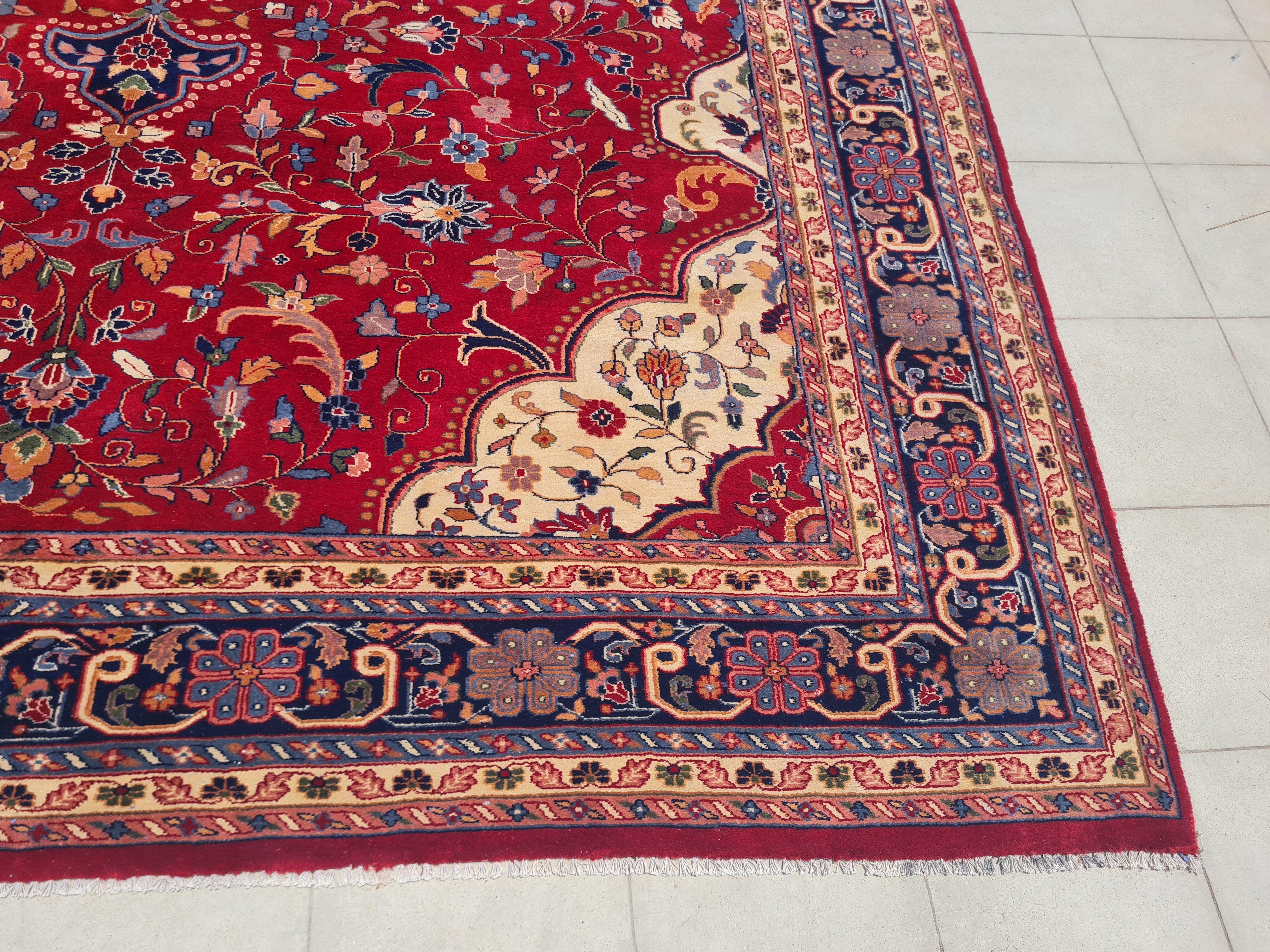 11’x 8’ Ft. Ft. Authentic Vintage Indian Qashan Circa Hand Knotted Rug – BR2361