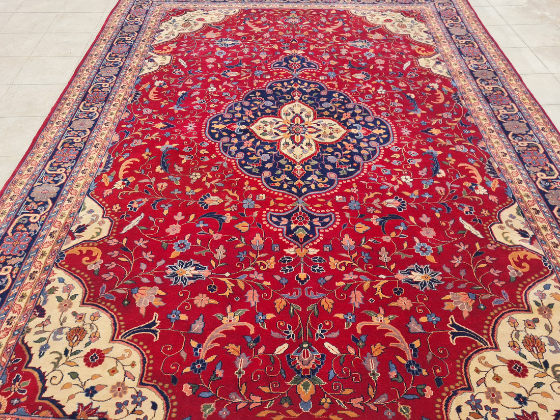 11’x 8’ Ft. Ft. Authentic Vintage Indian Qashan Circa Hand Knotted Rug – BR2361