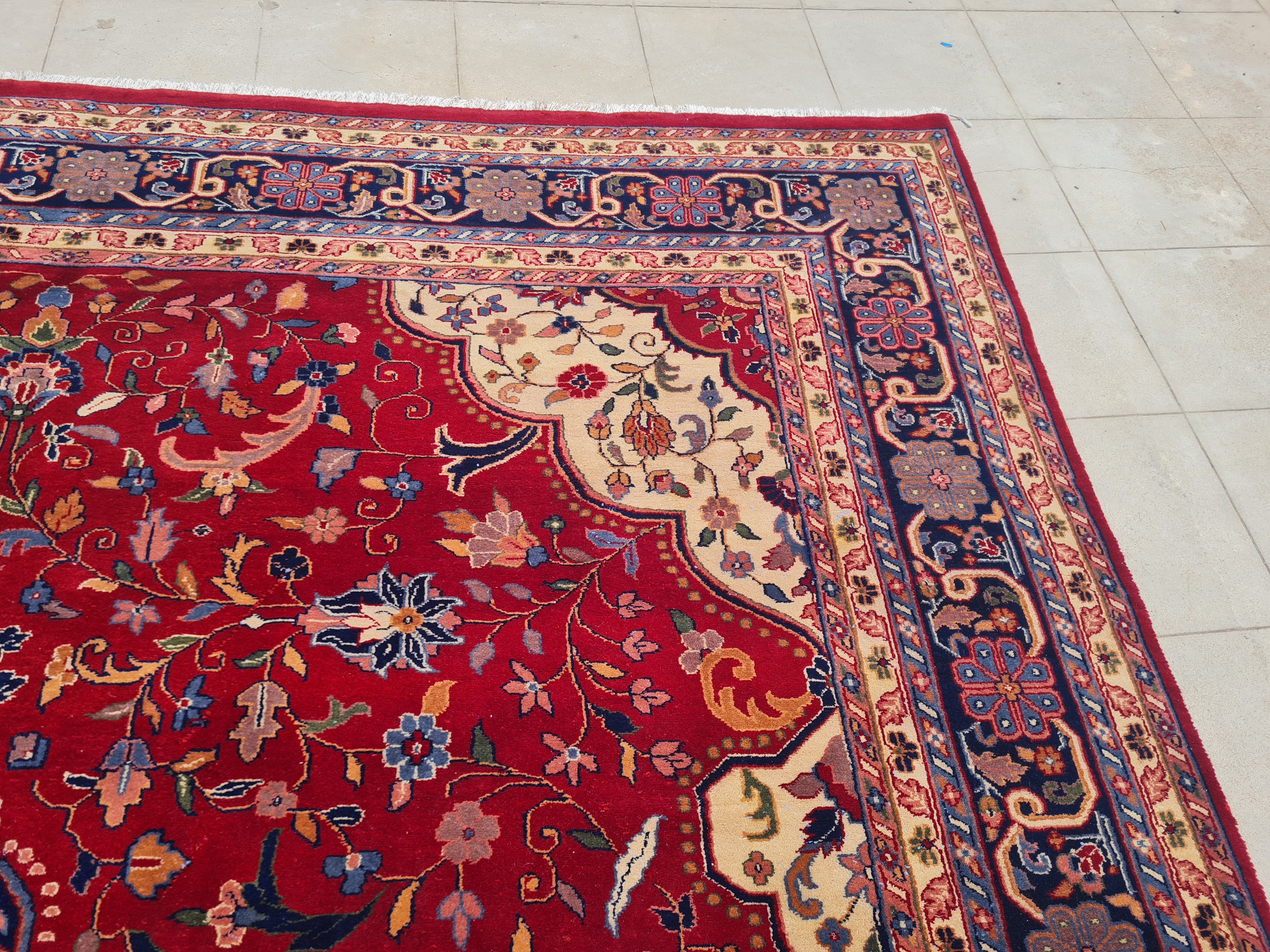 11’x 8’ Ft. Ft. Authentic Vintage Indian Qashan Circa Hand Knotted Rug – BR2361