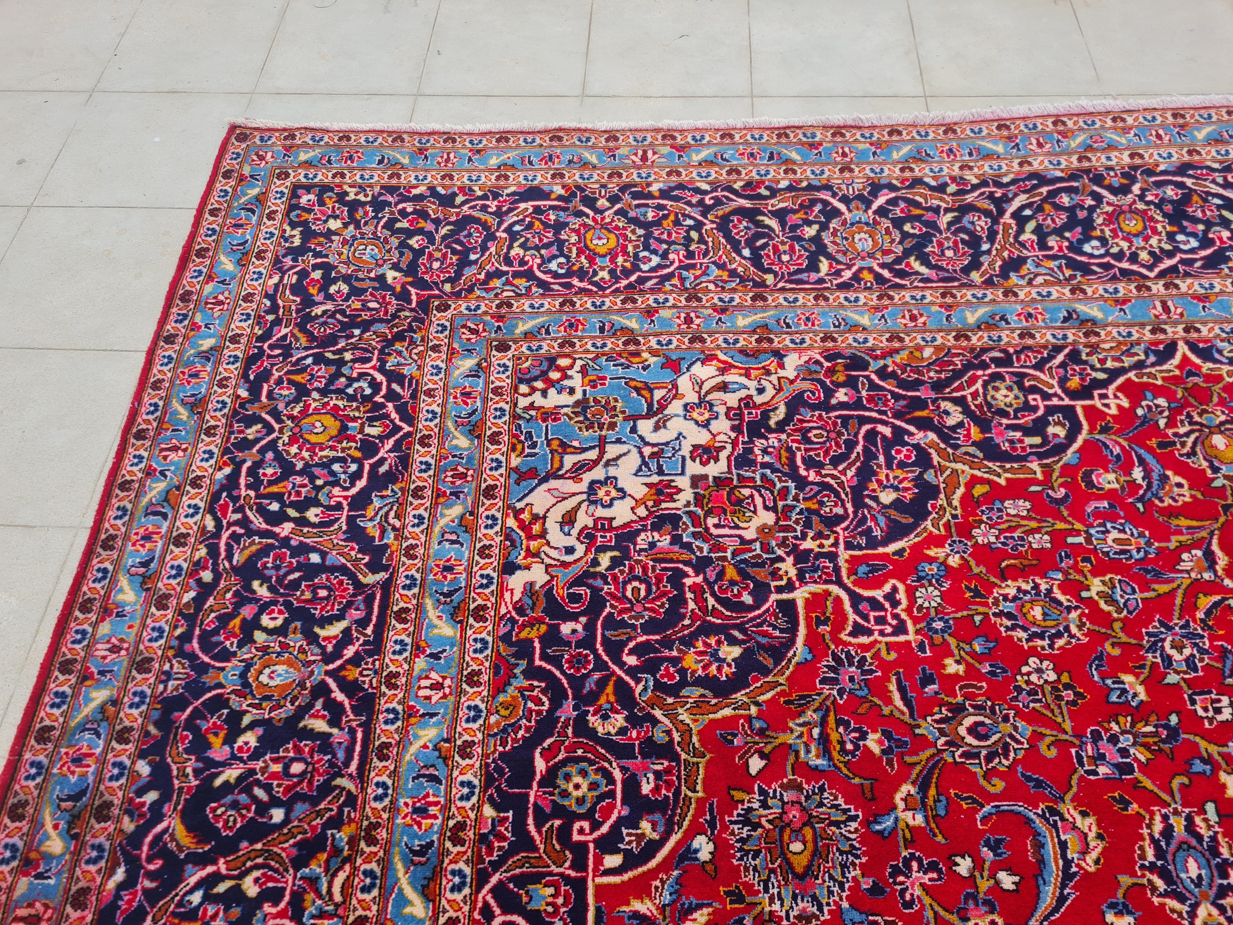 14' x 10' Ft. Authentic Vintage Persian Kashan Hand Knotted Fine Wool Area Rug - BR2658